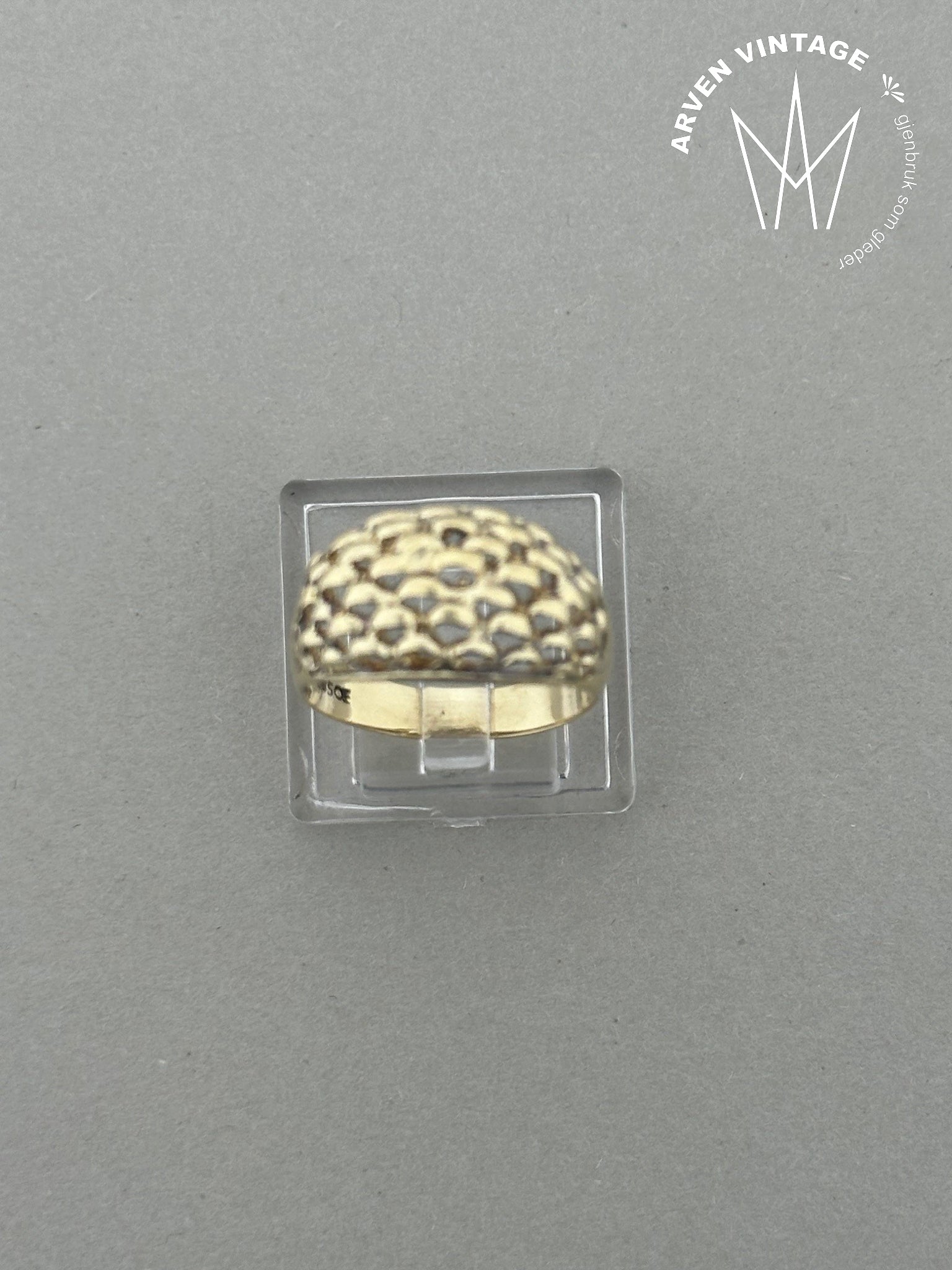 Vintage ring gult gull str 60