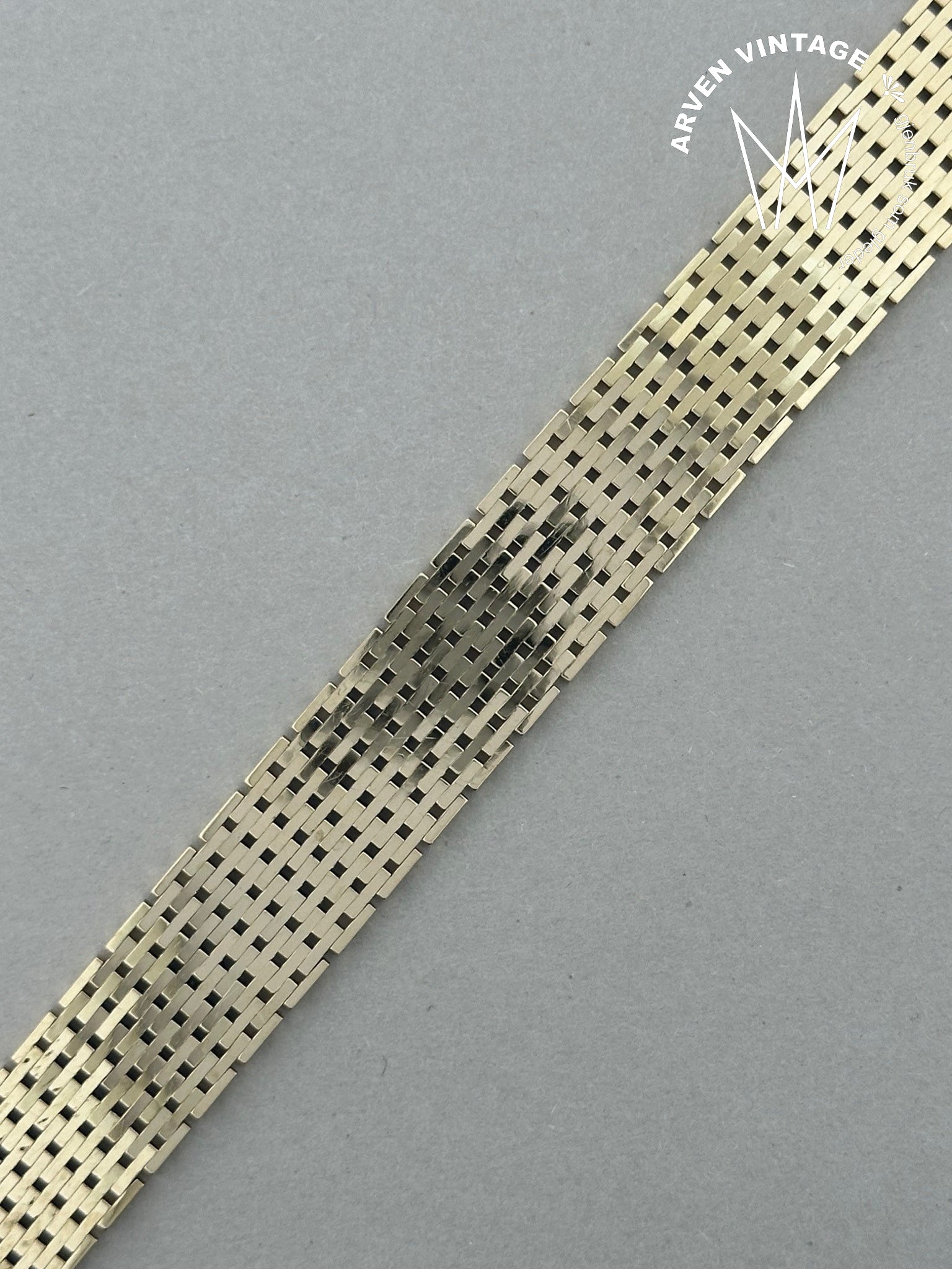 Vintage armbånd gult gull 19cm