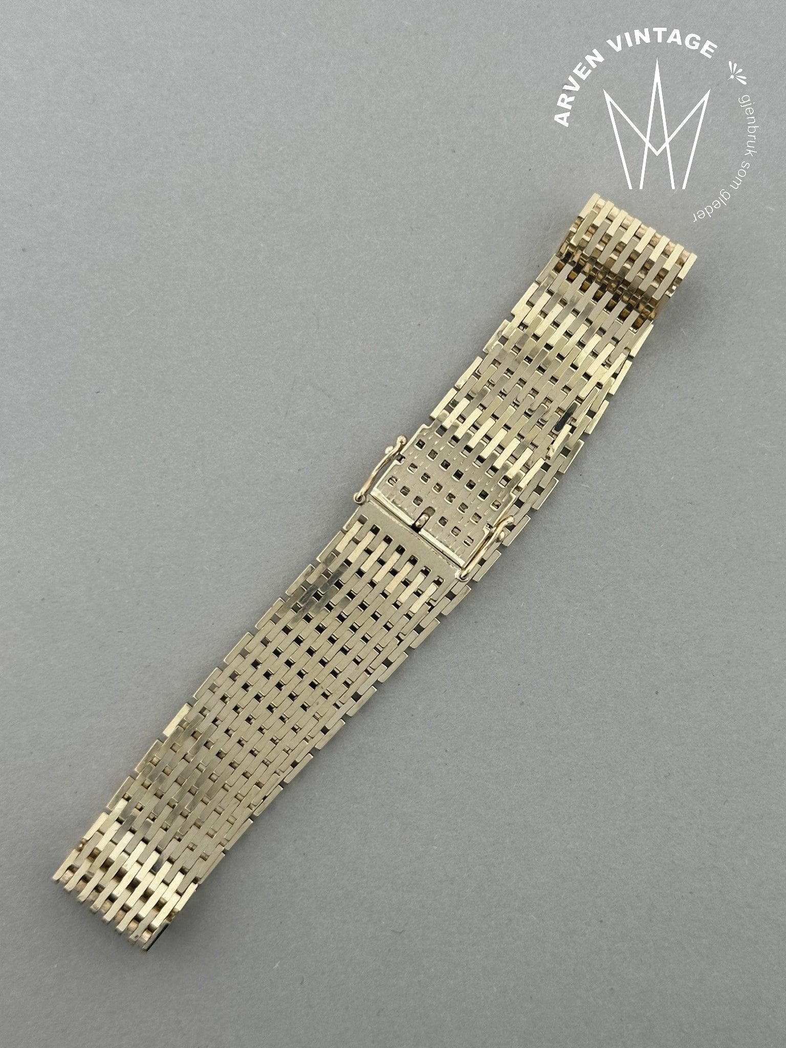 Vintage armbånd gult gull 19cm