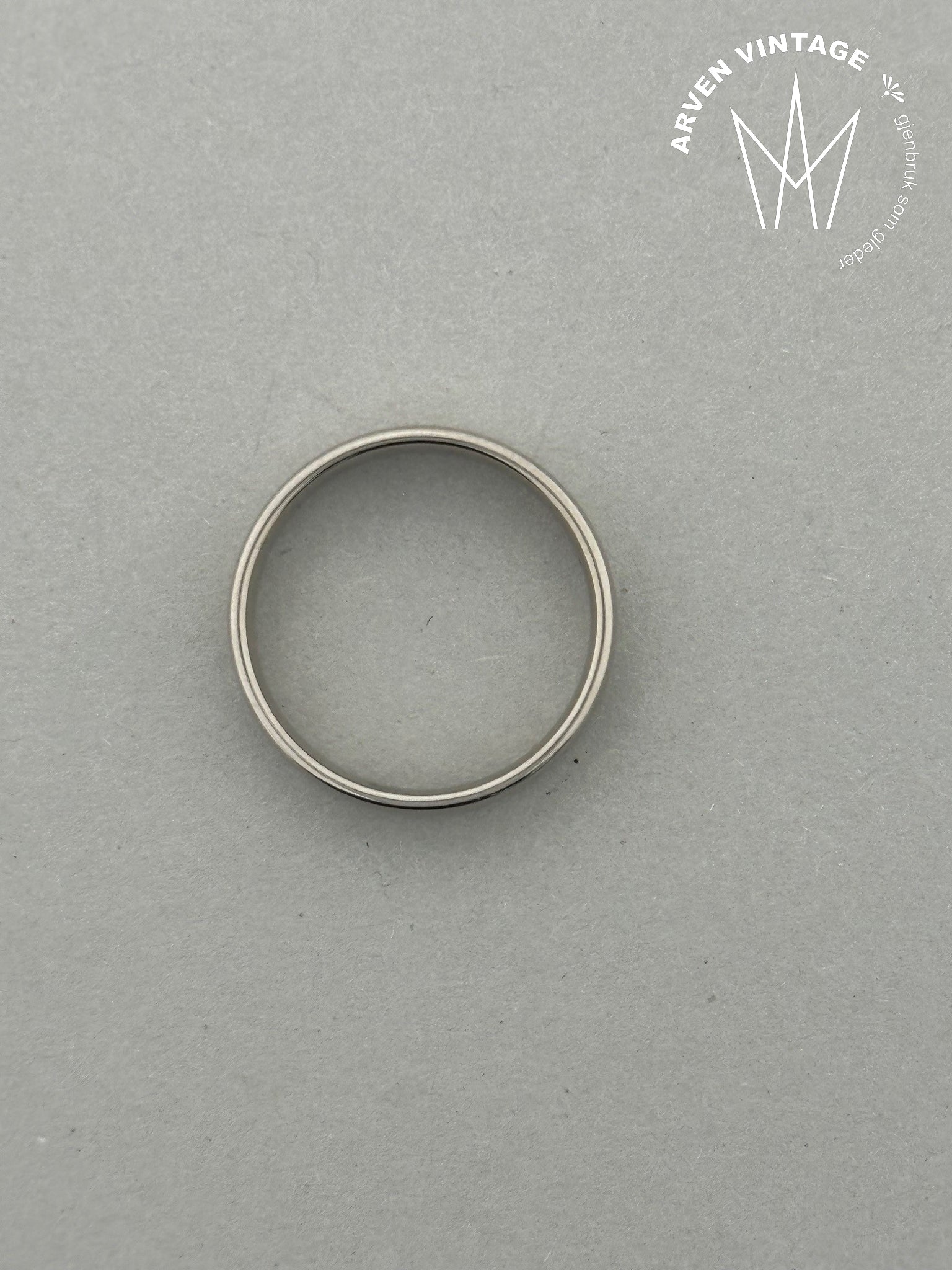 Vintage glatt ring gult gull str 57