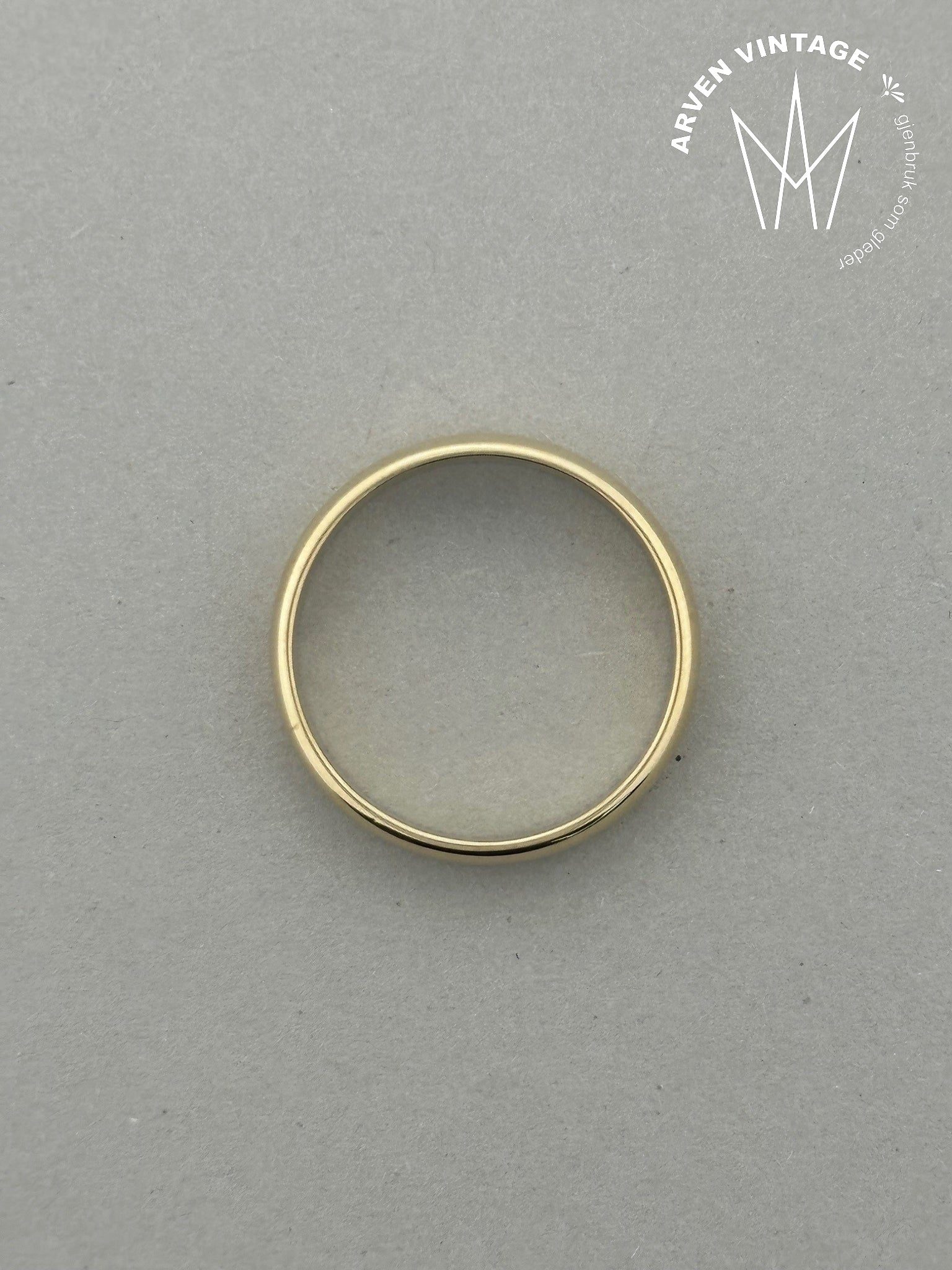 Vintage glatt ring 18K gult gull str 65