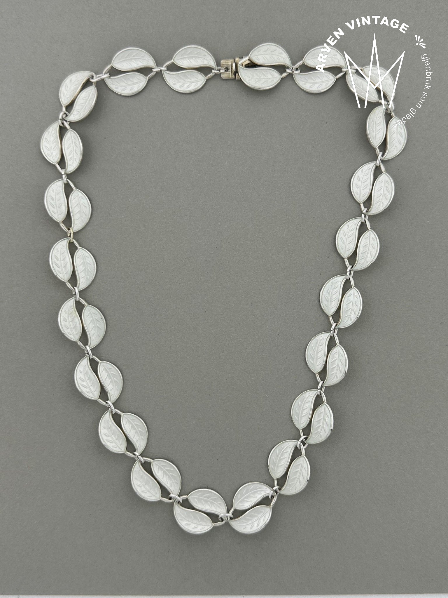 Vintage sølv emalje halssmykke