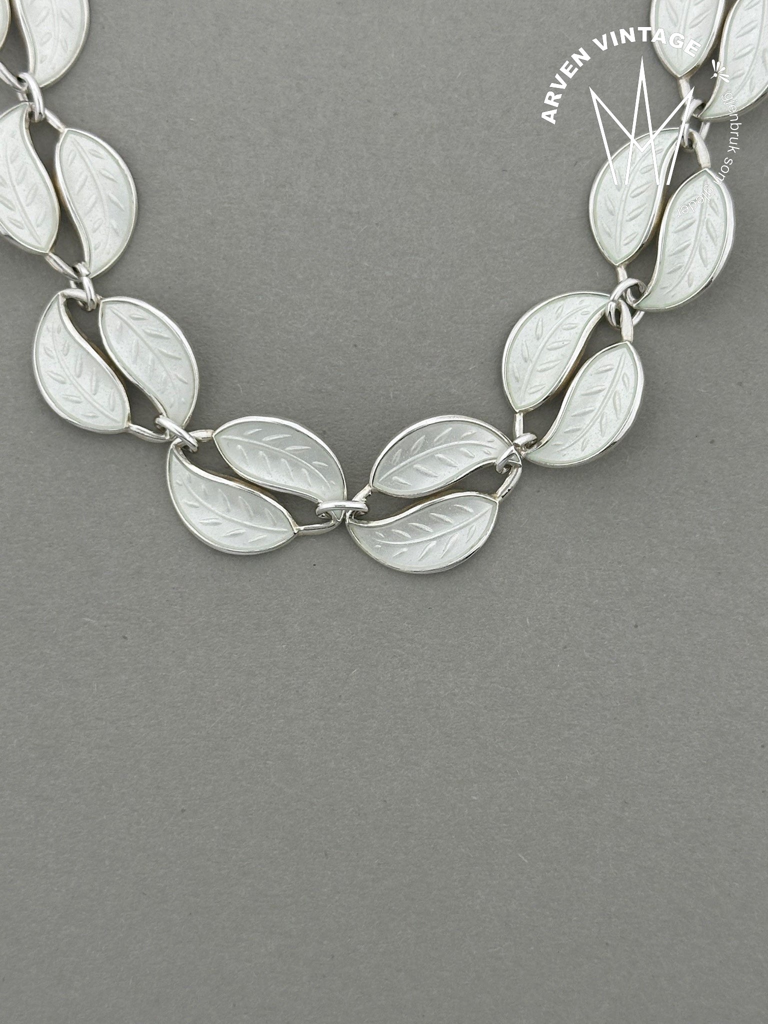 Vintage sølv emalje halssmykke