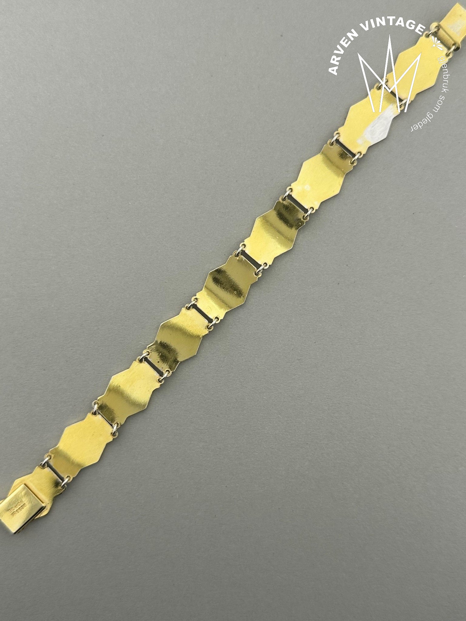 Vintage forgylt sølv emalje armbånd