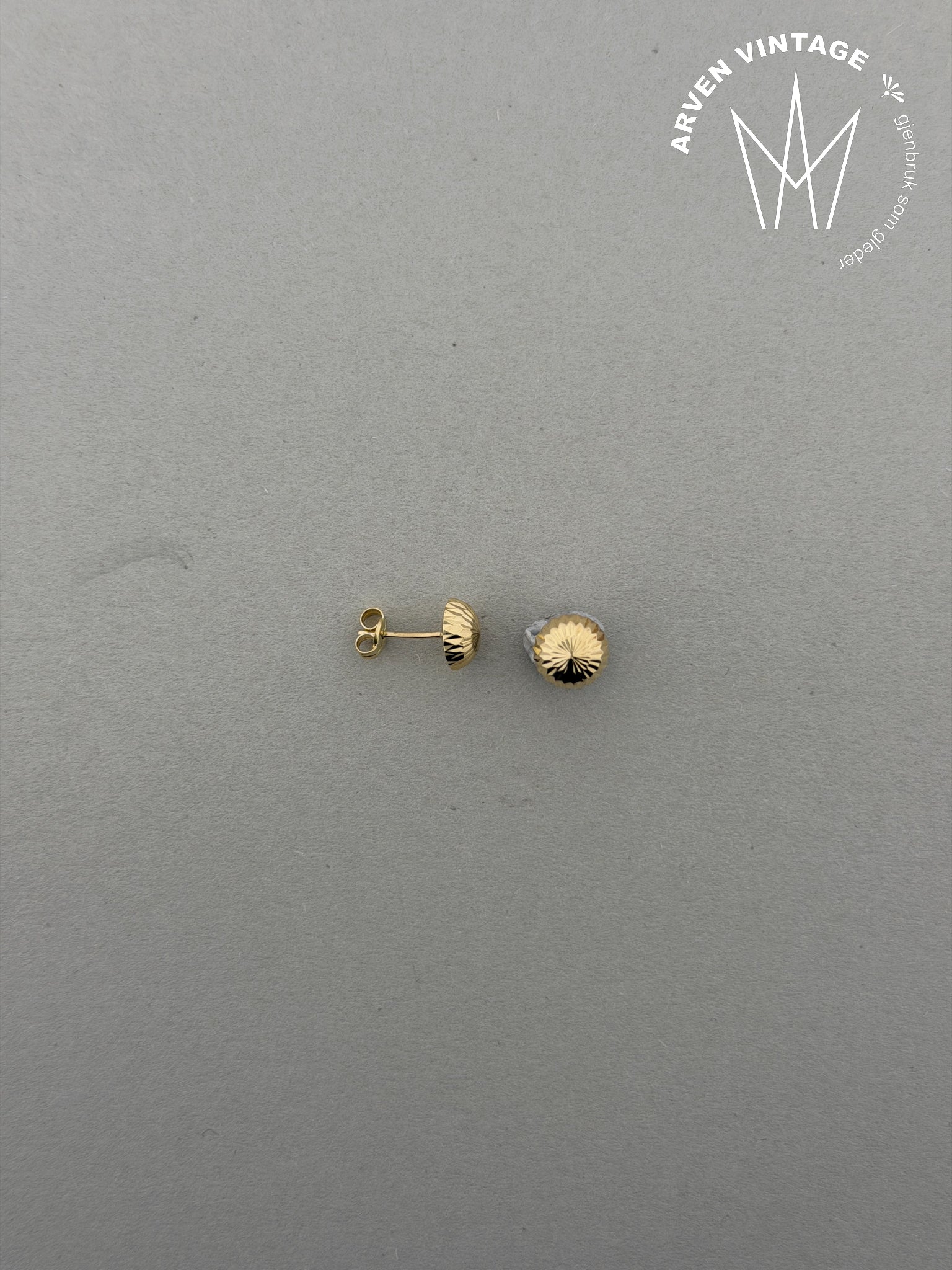 Vintage ørepynt gult gull