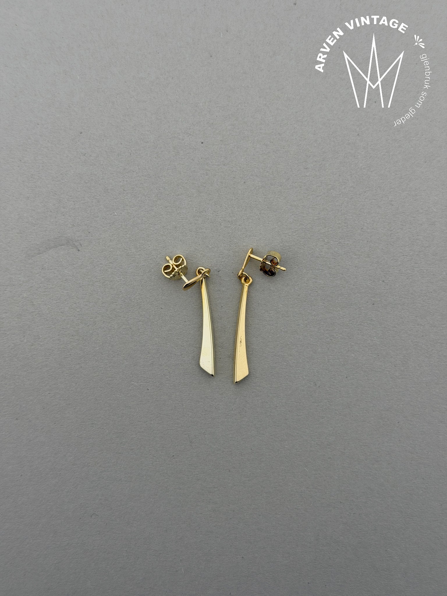 Vintage ørepynt gult gull