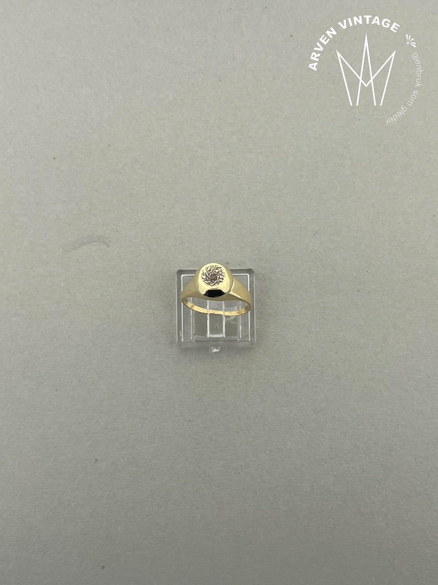 Vintage ring gult gull str 51