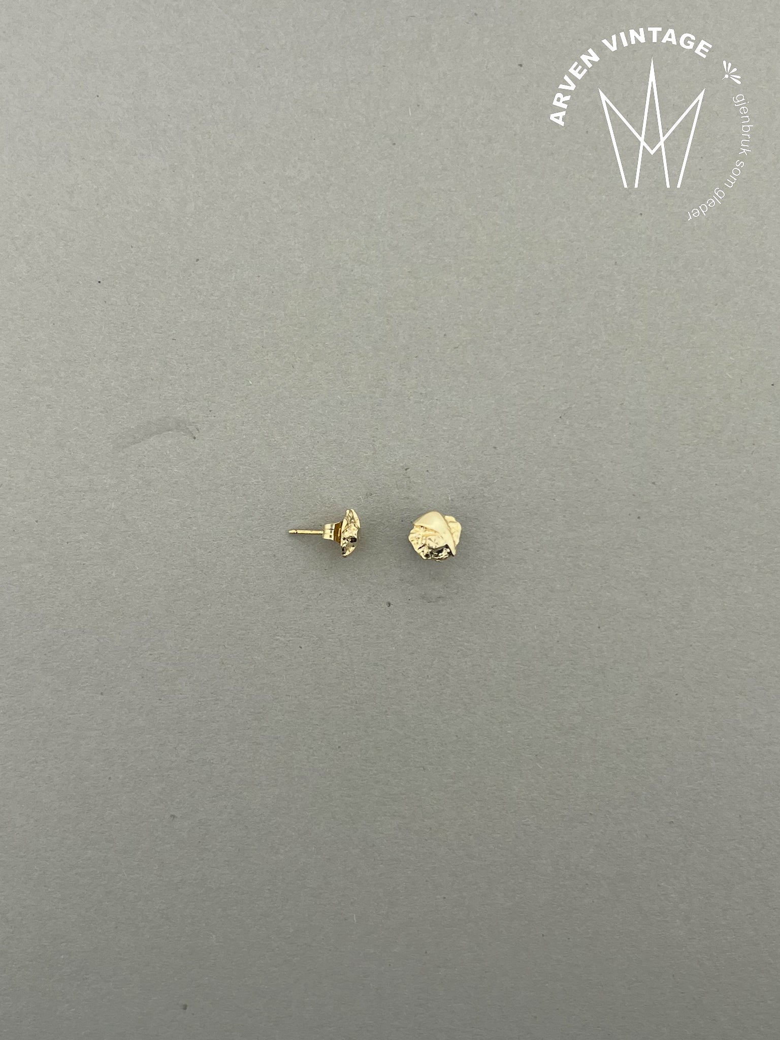 Vintage ørepynt gult gull