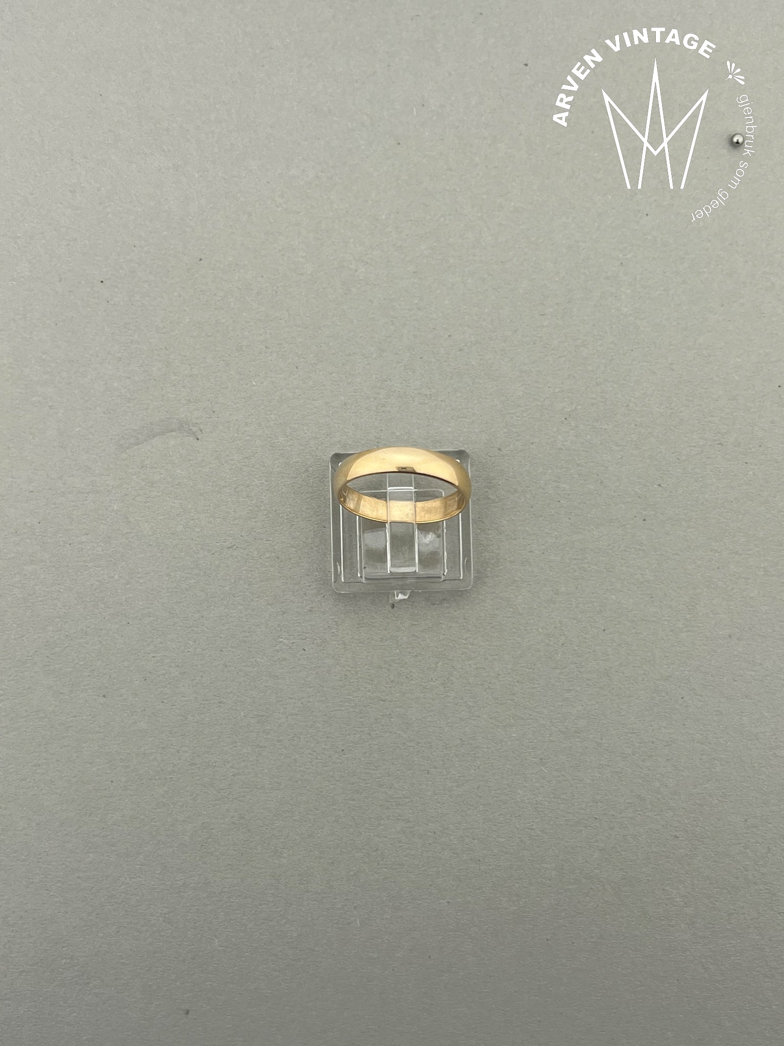 Vintage glatt ring 18K gult gull str56