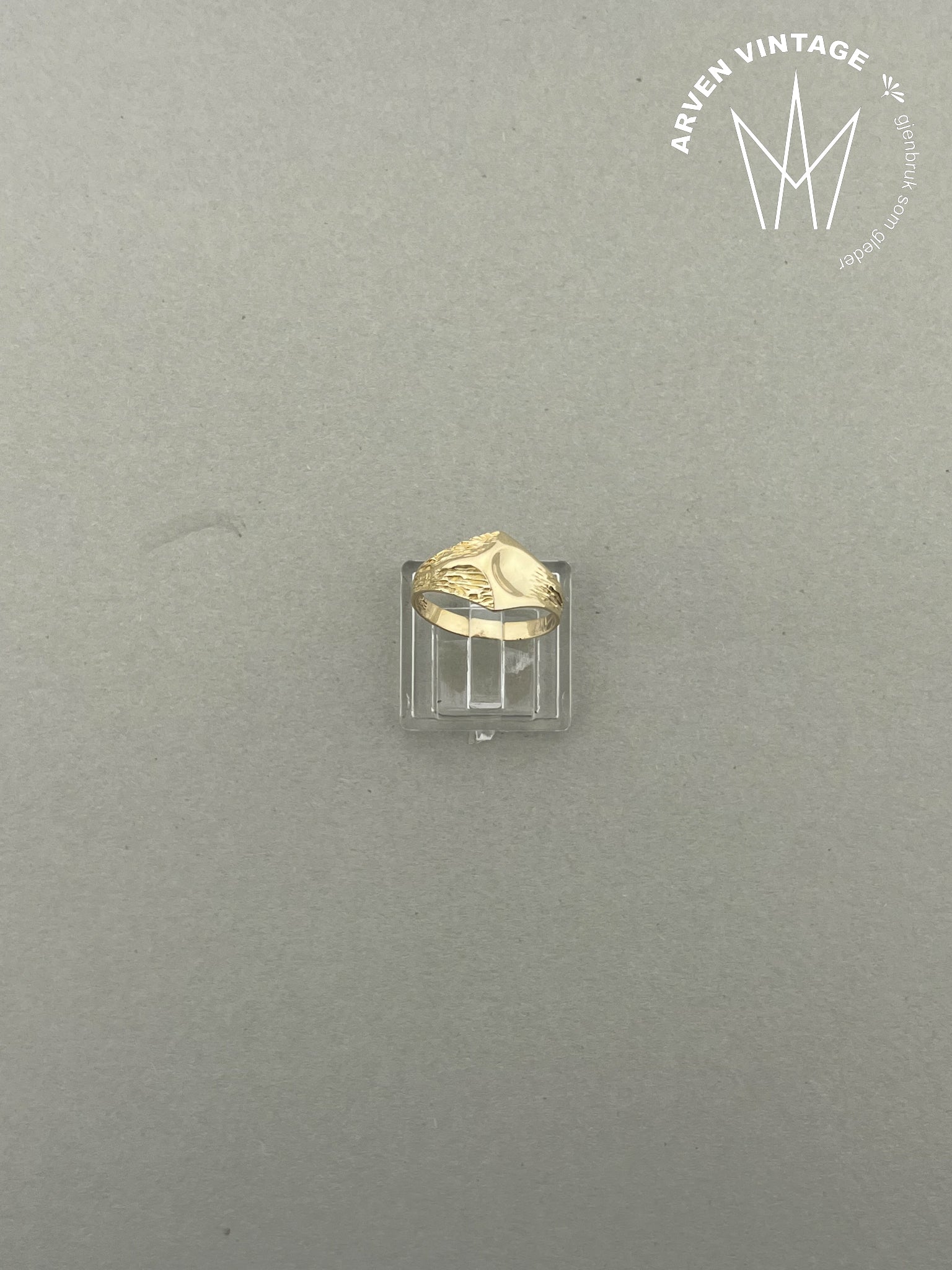 Vintage ring gult gull str 52