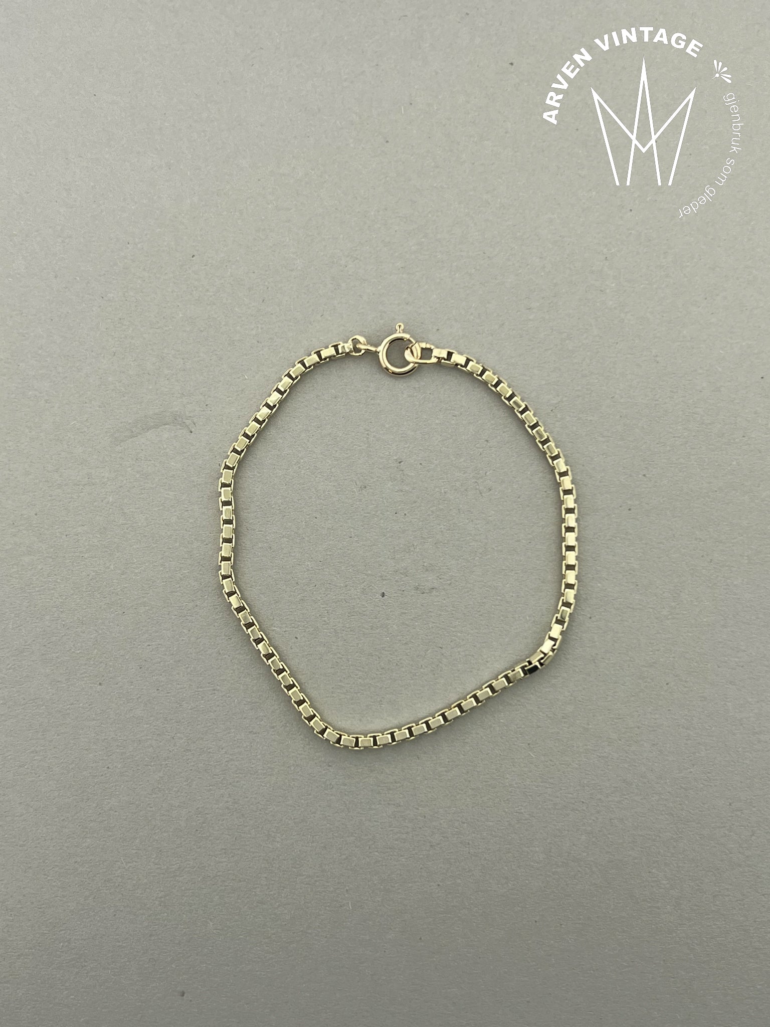 Vintage veneziansk armlenke gult gull 18cm