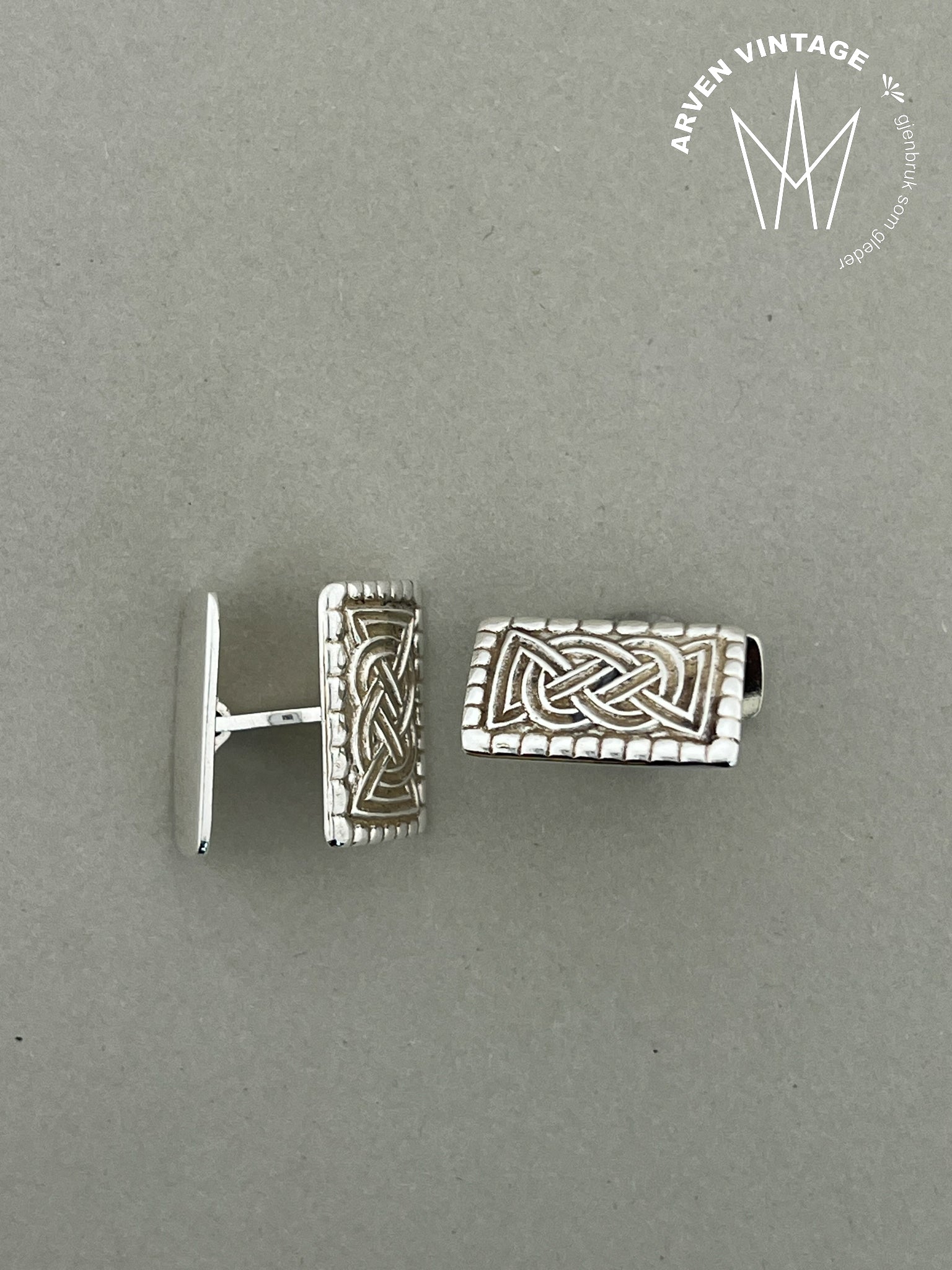 Vintage sølv D-A mansjettknapper