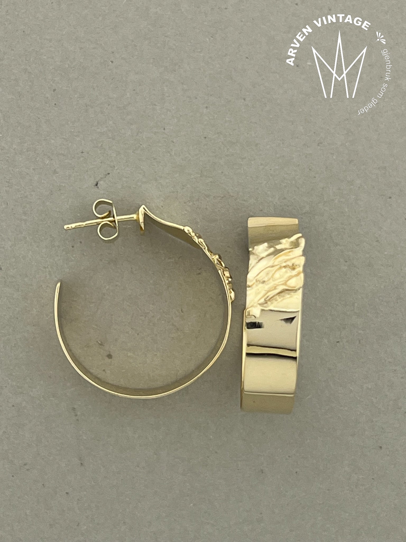 Vintage øreringer gult gull