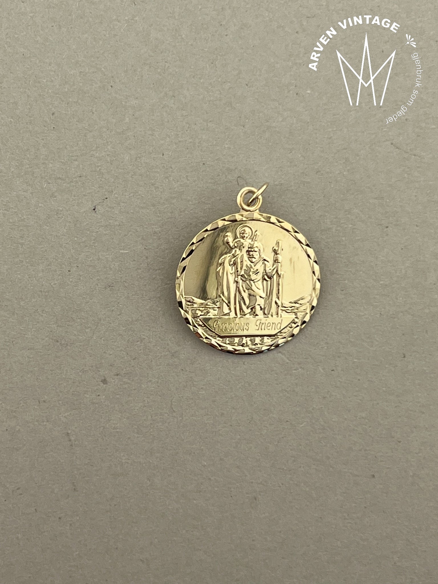 Vintage anheng gult gull