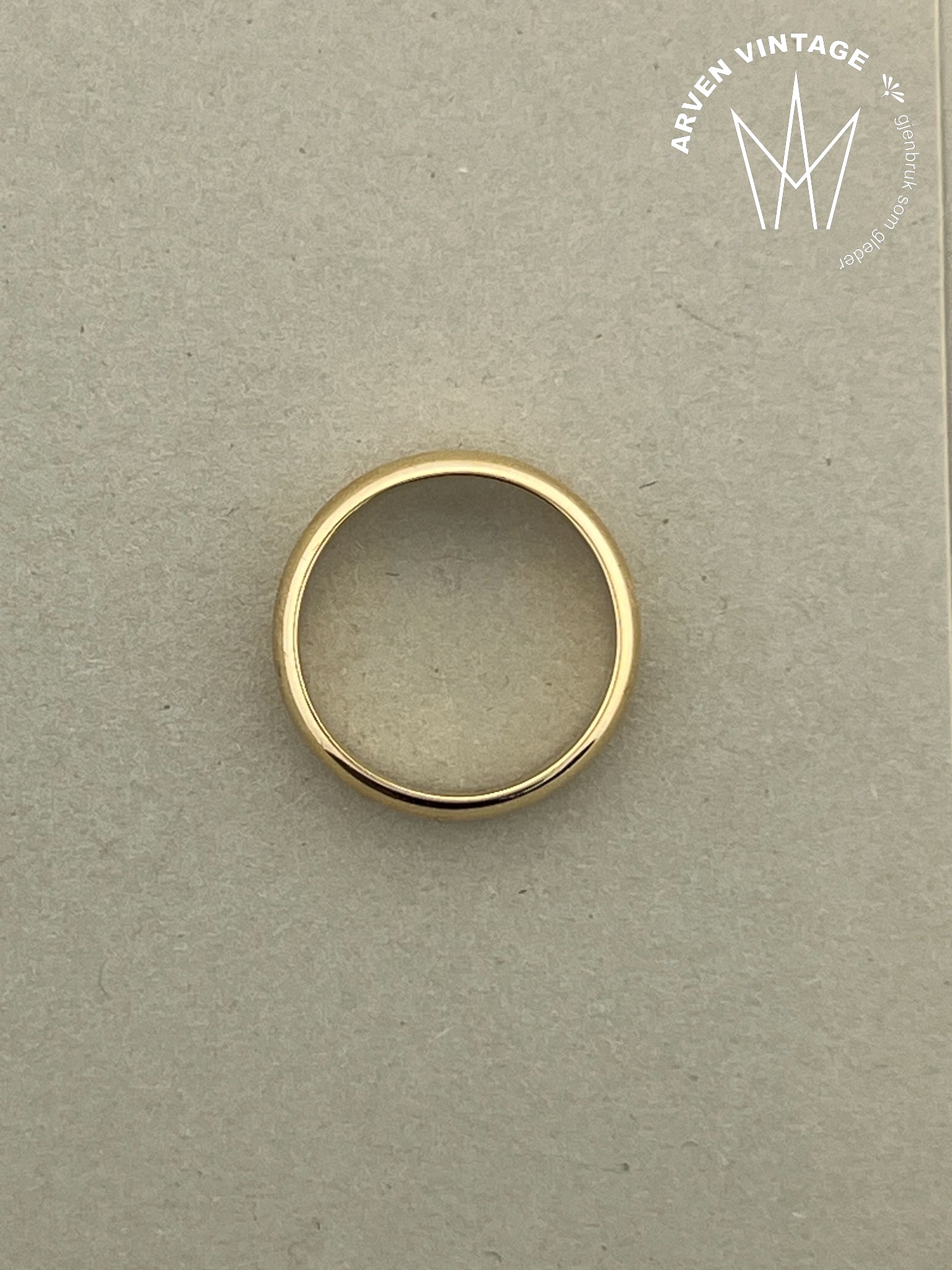 Vintage glatt ring gult gull str55