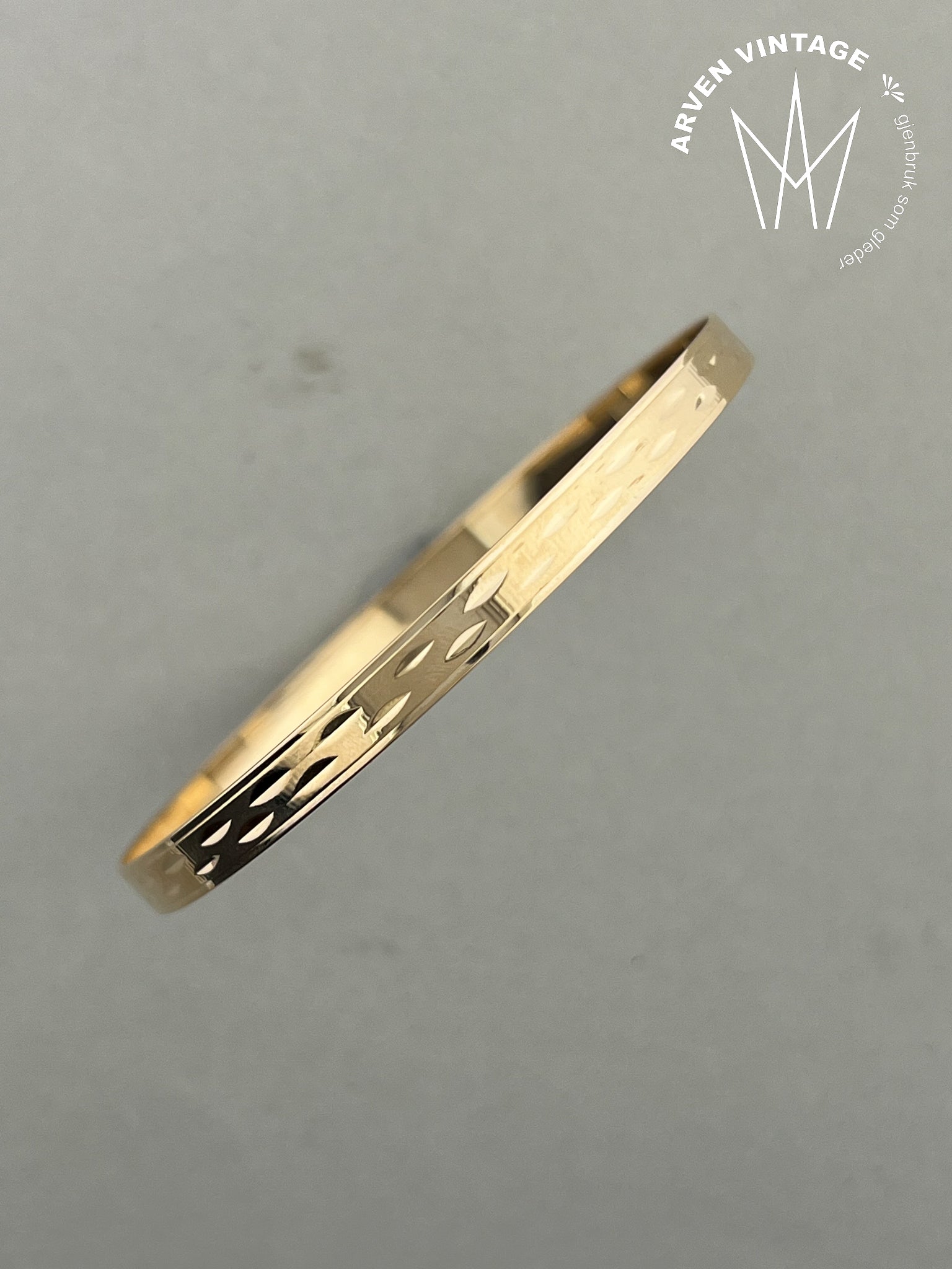 Vintage armring 18K gult gull 20cm