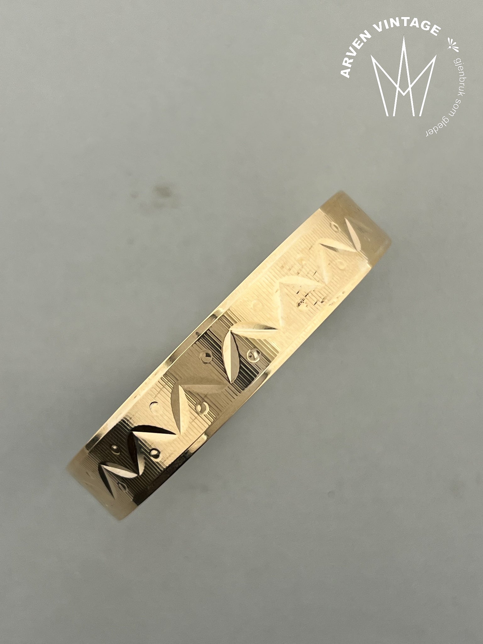 Vintage armring 18K gult gull 19cm