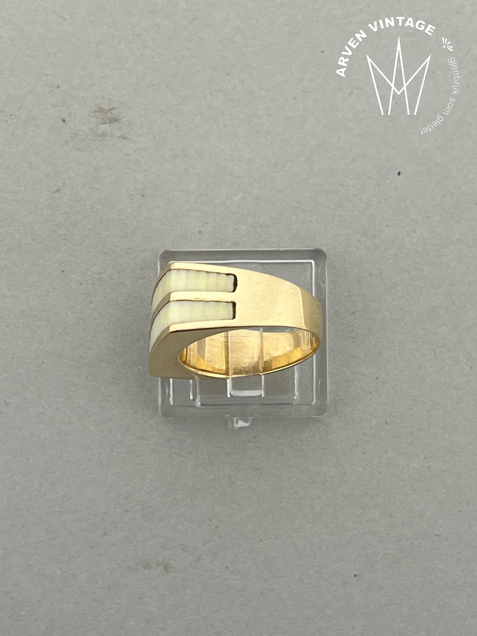 Vintage ring gult gull str 52