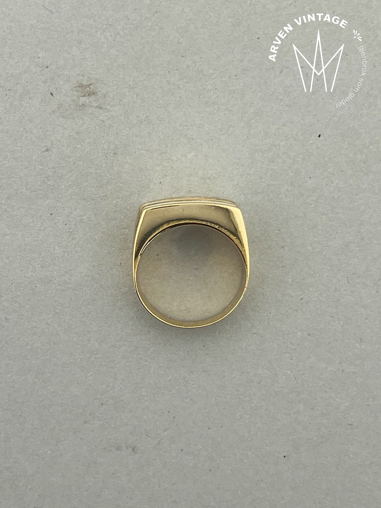 Vintage ring gult gull str 52