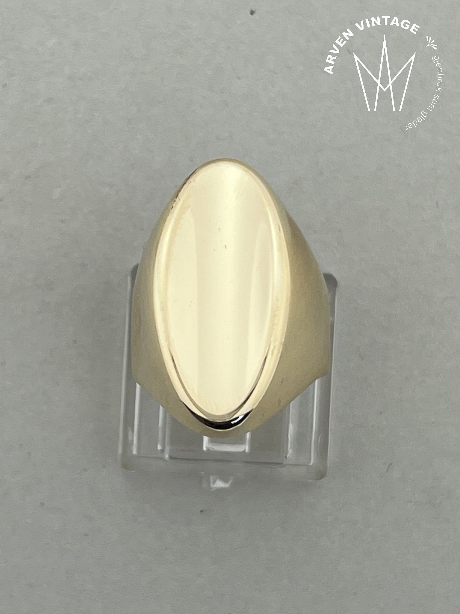 Vintage ring gult gull str 56