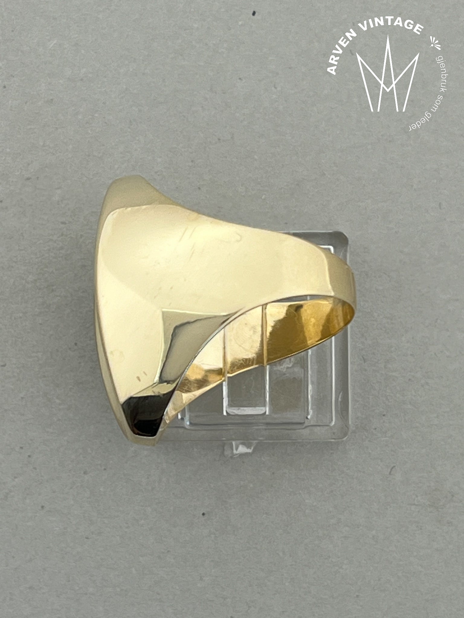 Vintage ring gult gull str 56