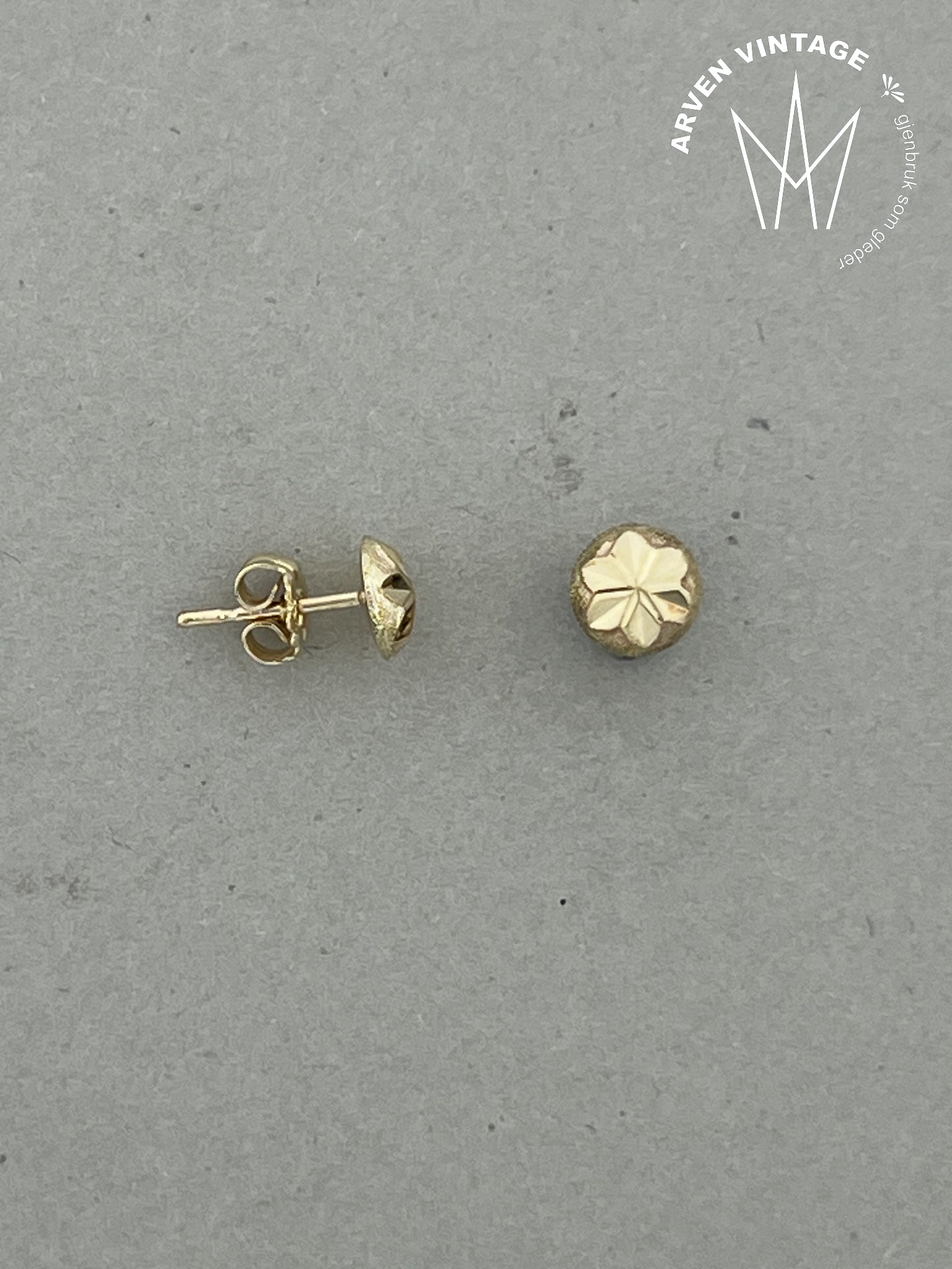 Vintage ørepynt gult gull