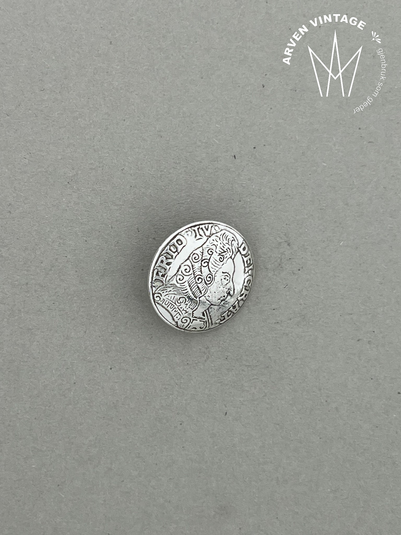 Vintage sølvknapp 2,0cm