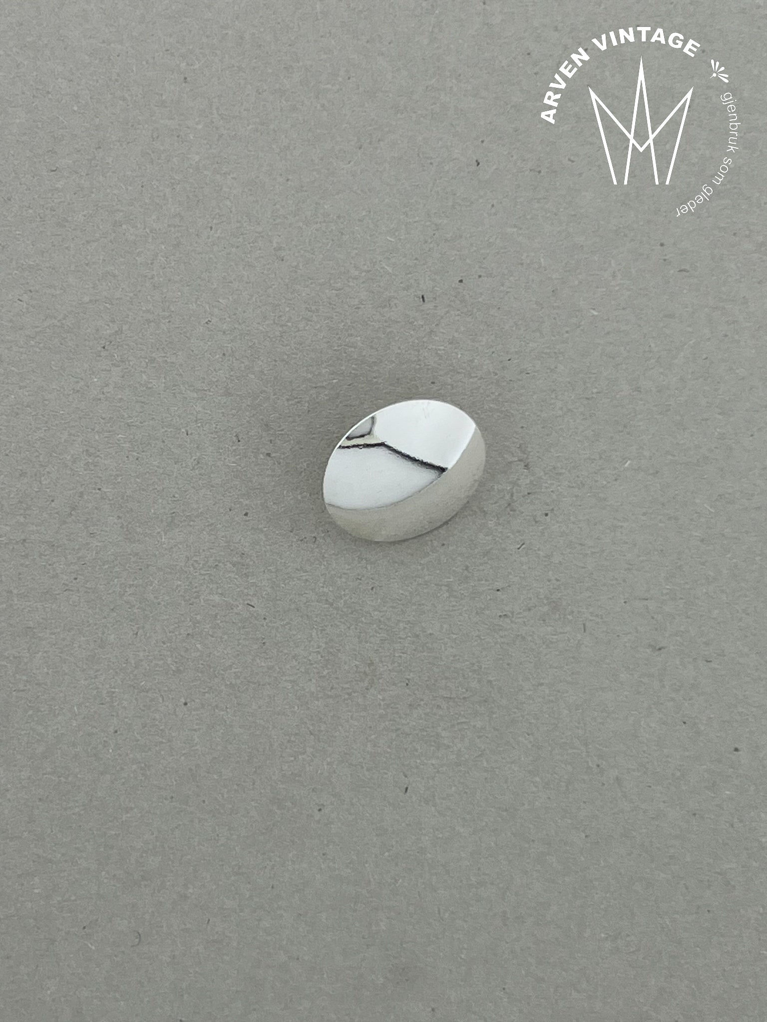 Vintage blank sølvknapp 1,6cm