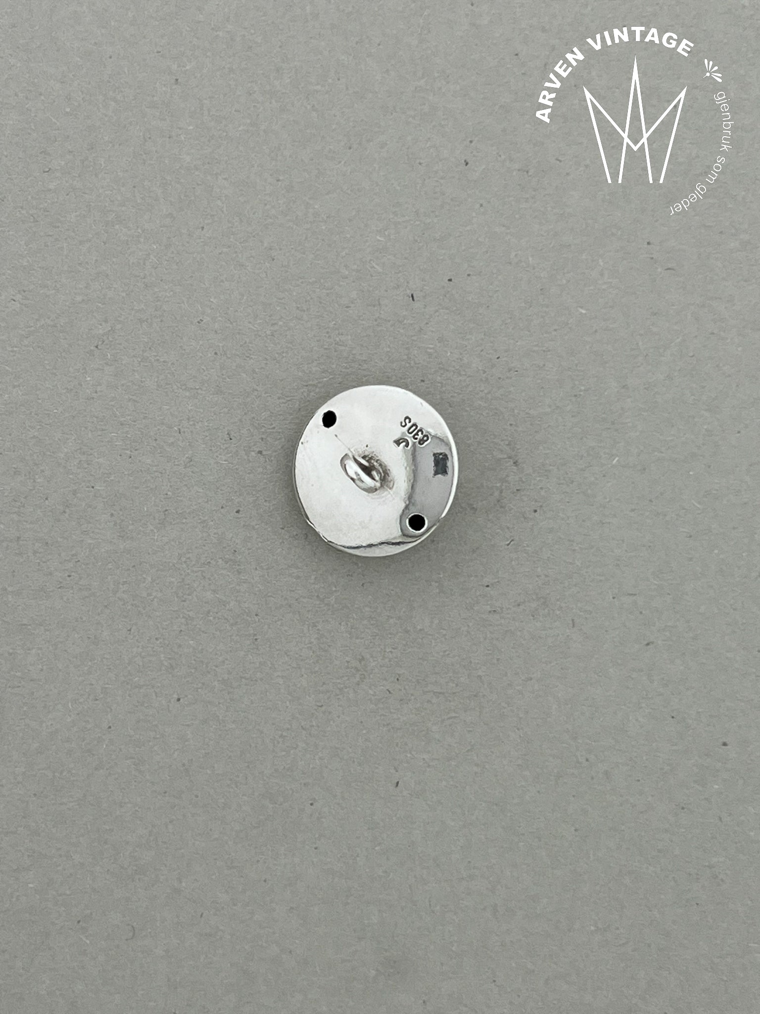 Vintage sølvknapp 1,6cm