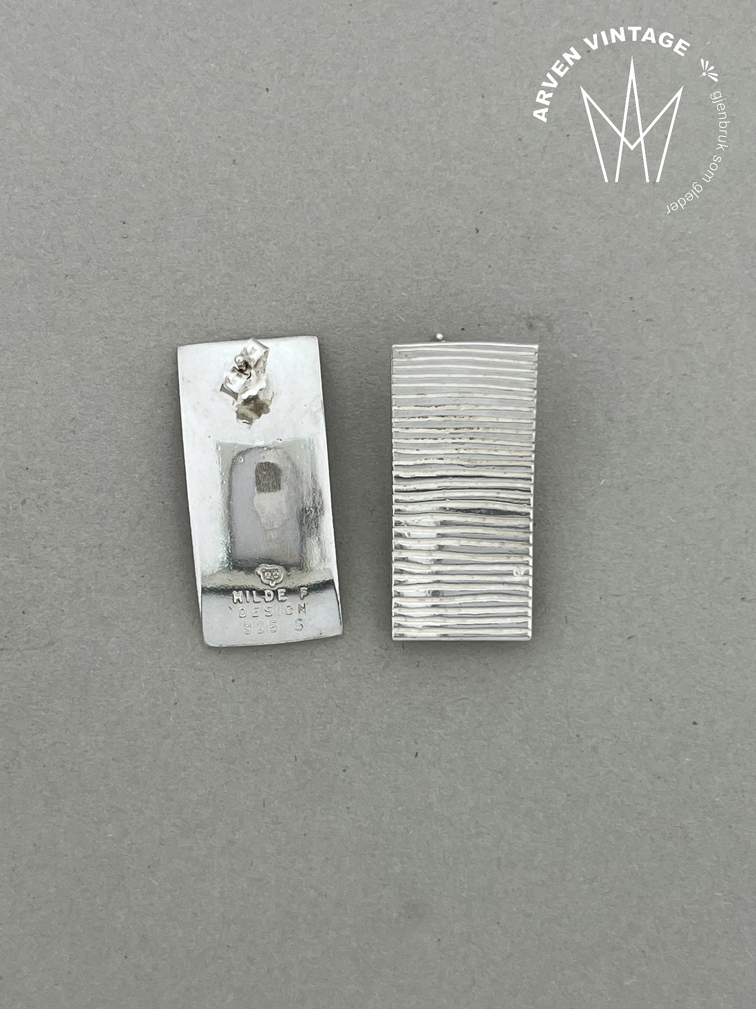Vintage Hilde F sølv ørepynt