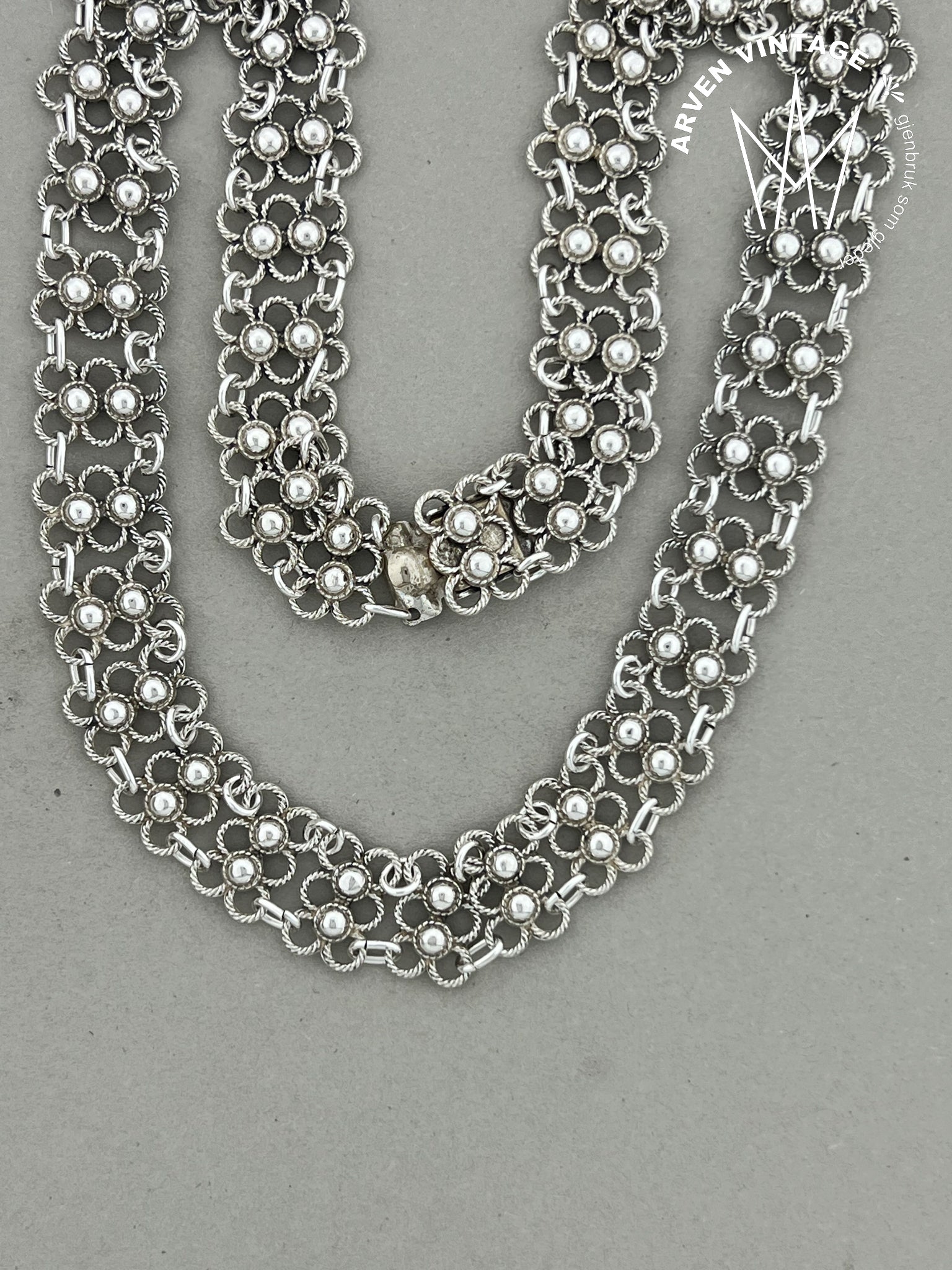 Vintage sølv halssmykke 42cm