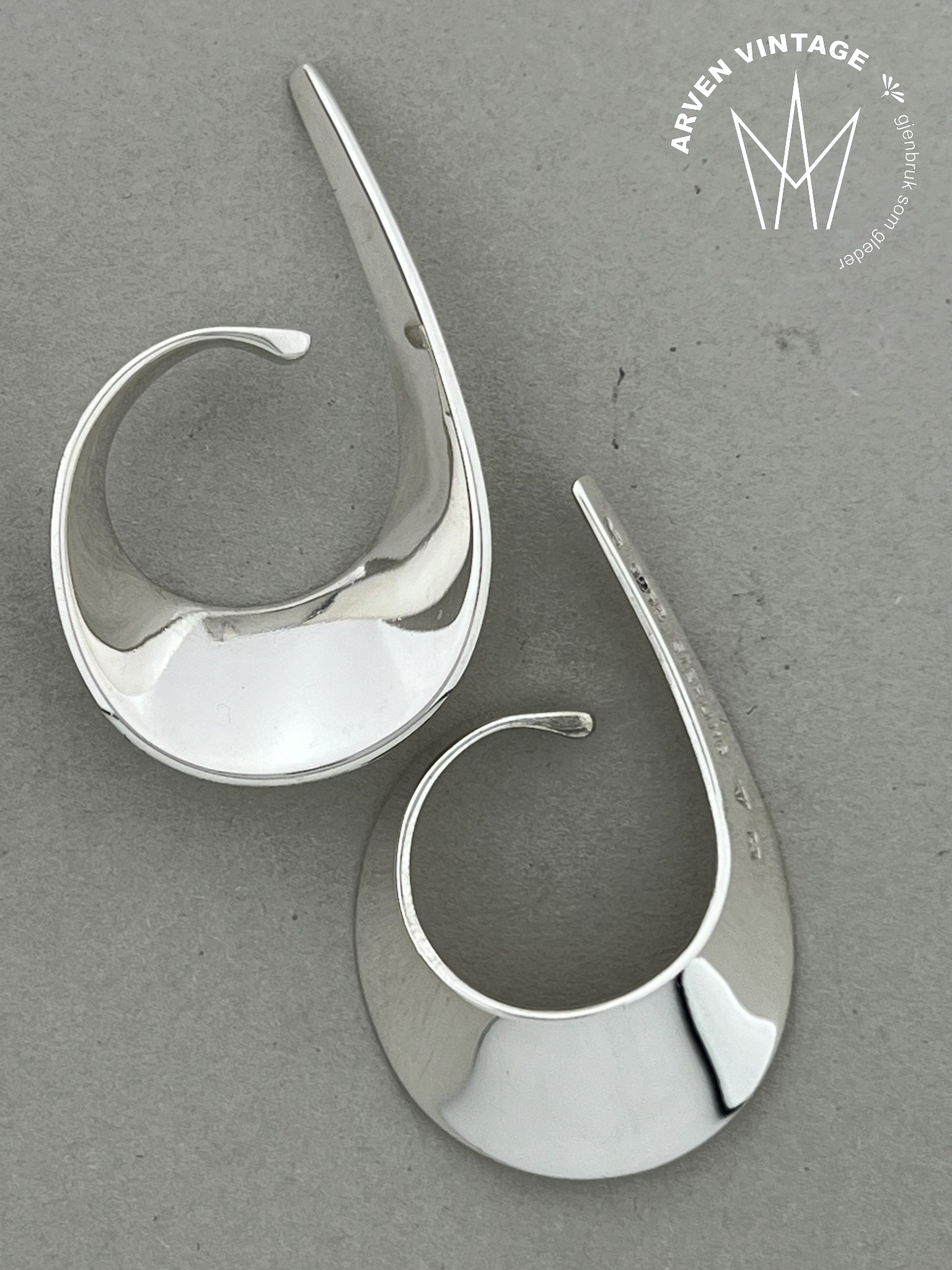 Vintage sølv Slynge ørepynt Tone Vigeland