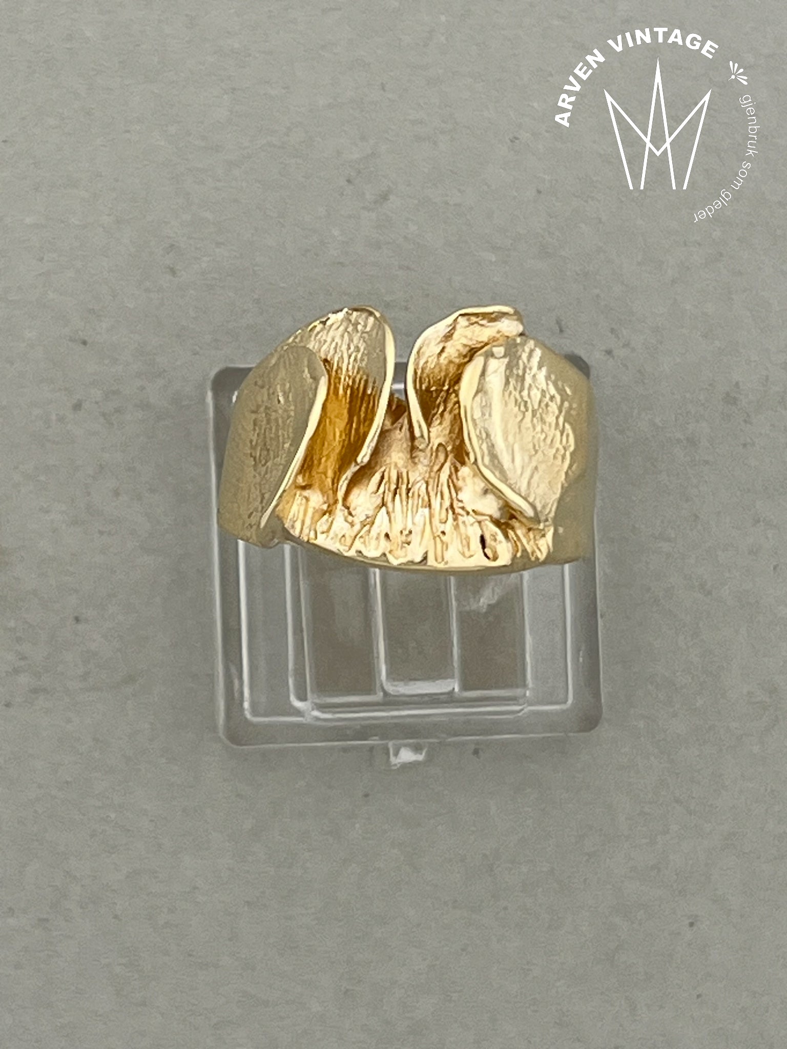 Vintage ring gult gull str56