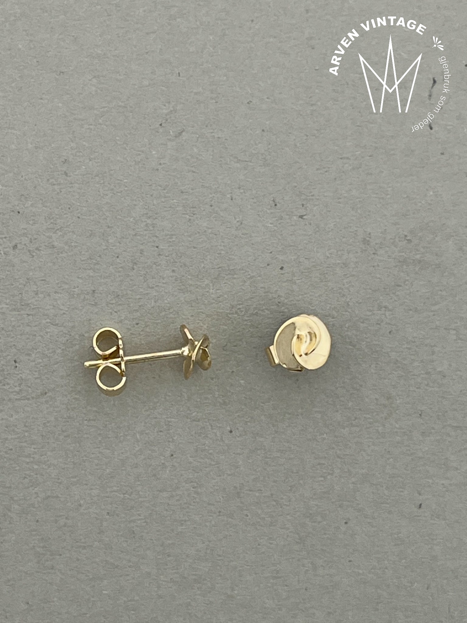 Vintage ørepynt gult gull