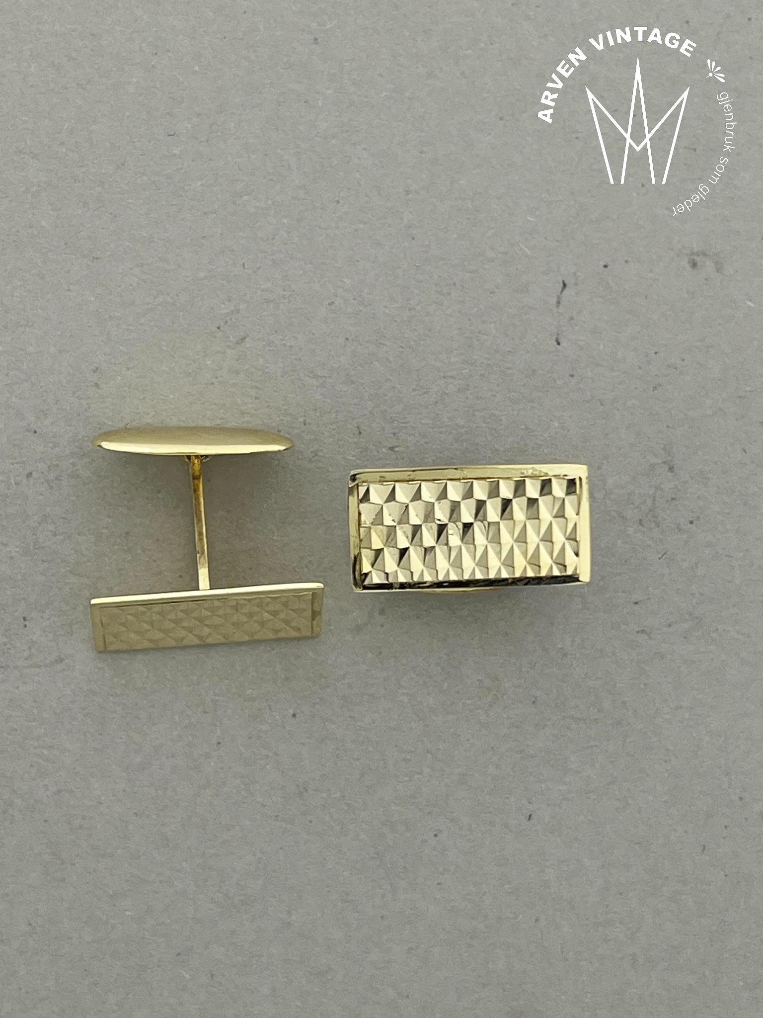 Vintage mansjettknapper gult gull