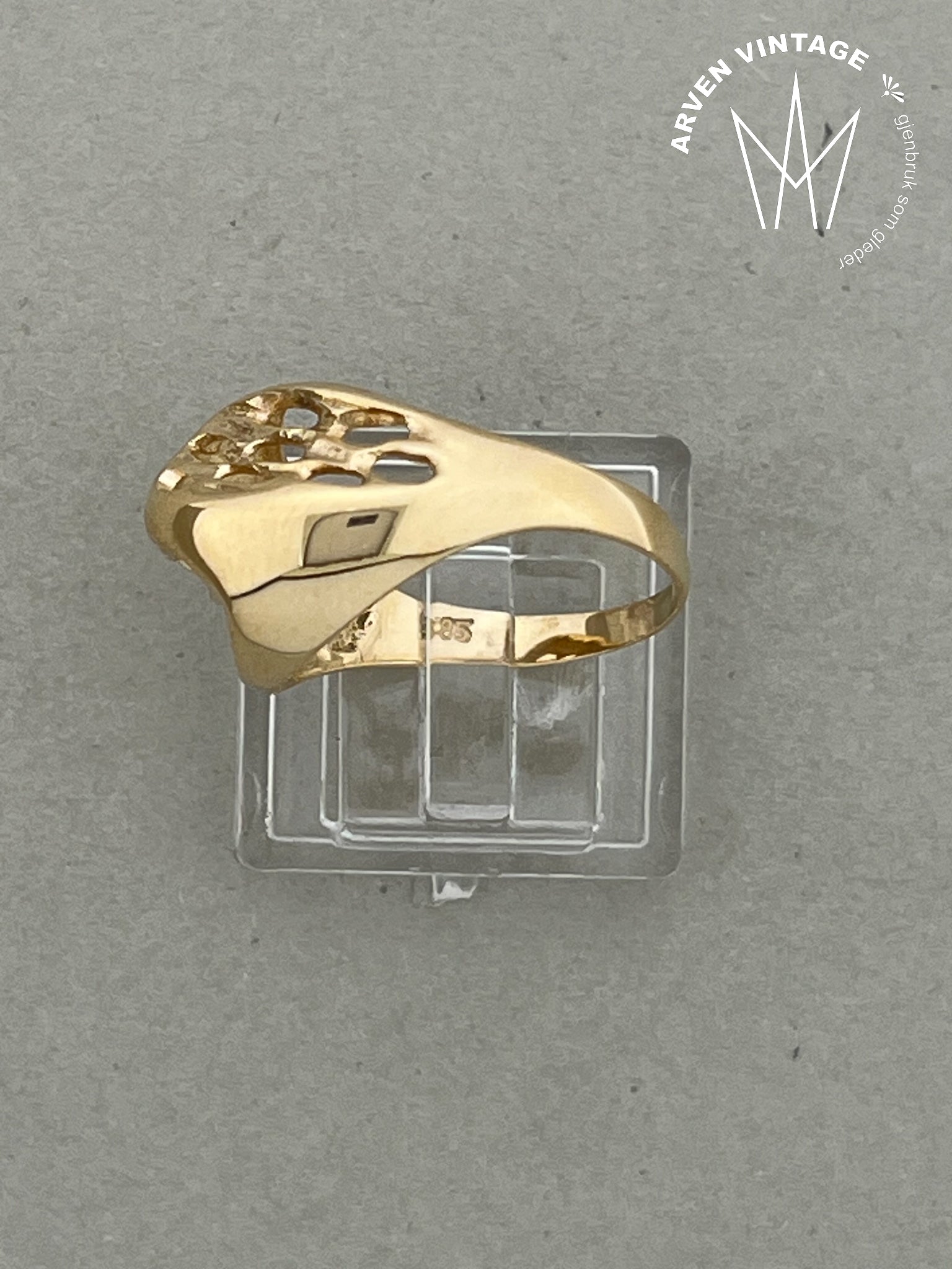 Vintage ring gult gull str56