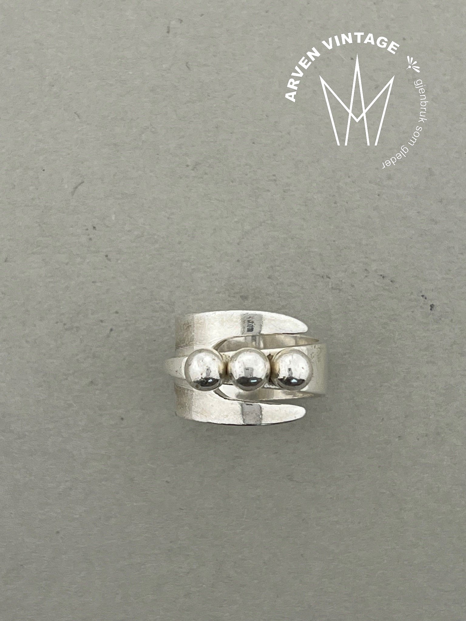 Vintage Uni D-A sølvring str. 50