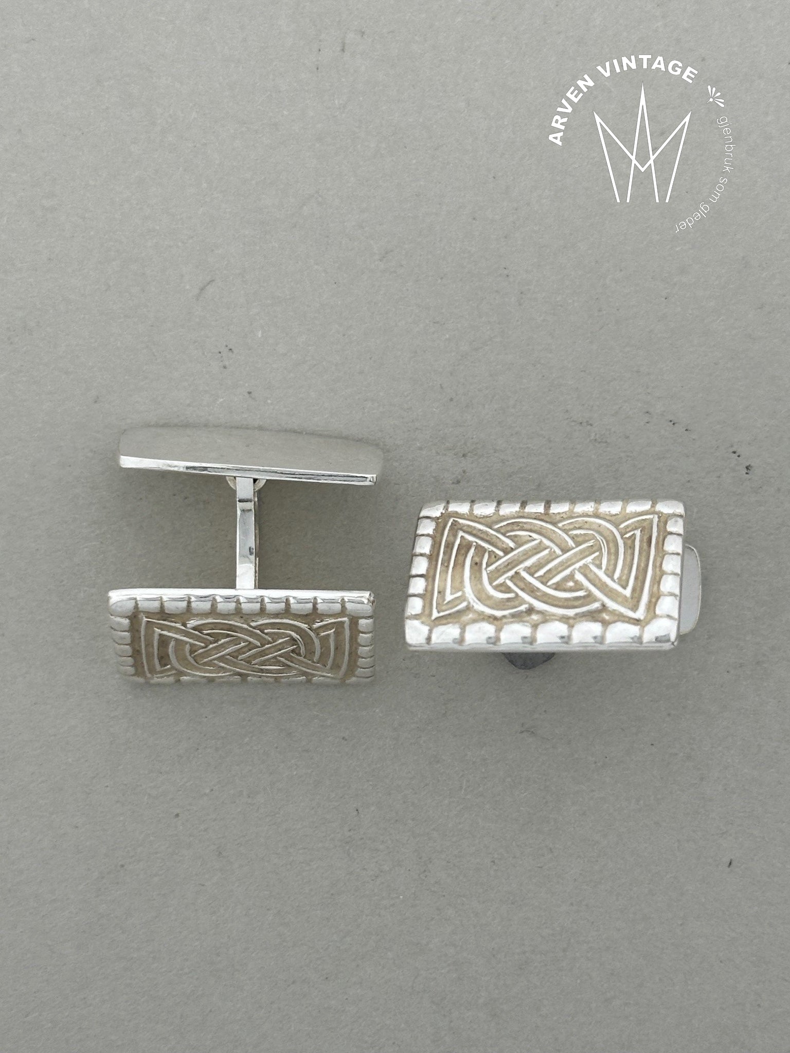 Vintage sølv D-A mansjettknapper