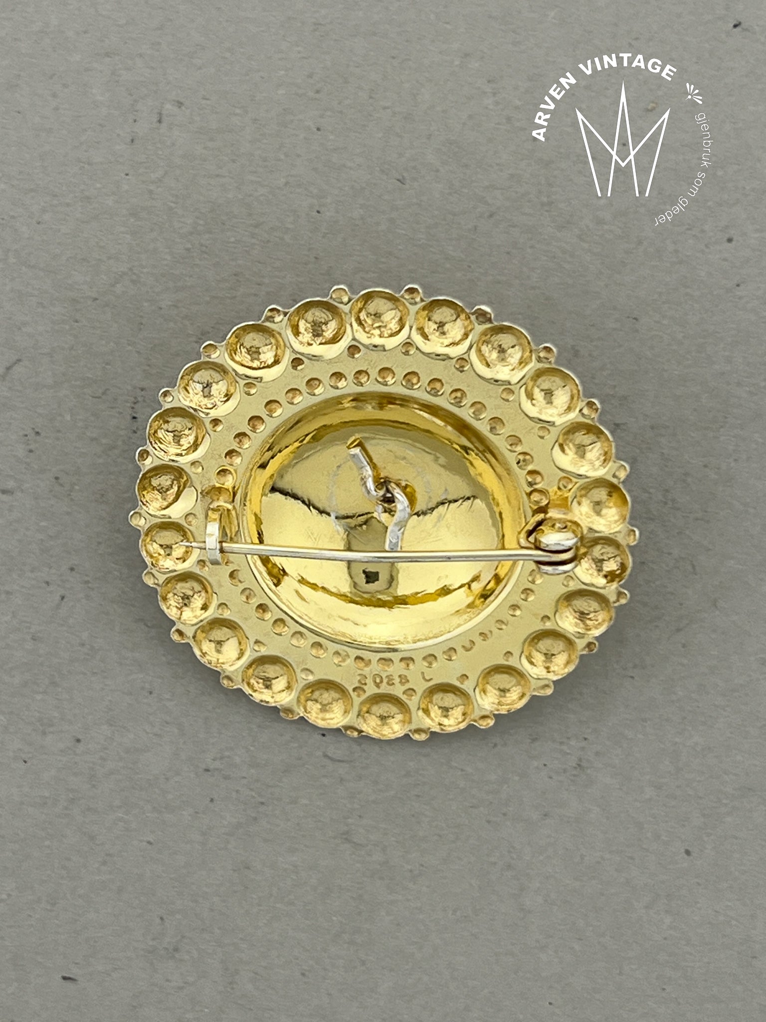 Vintage sølv borenåler 4cm med rød sten (par)