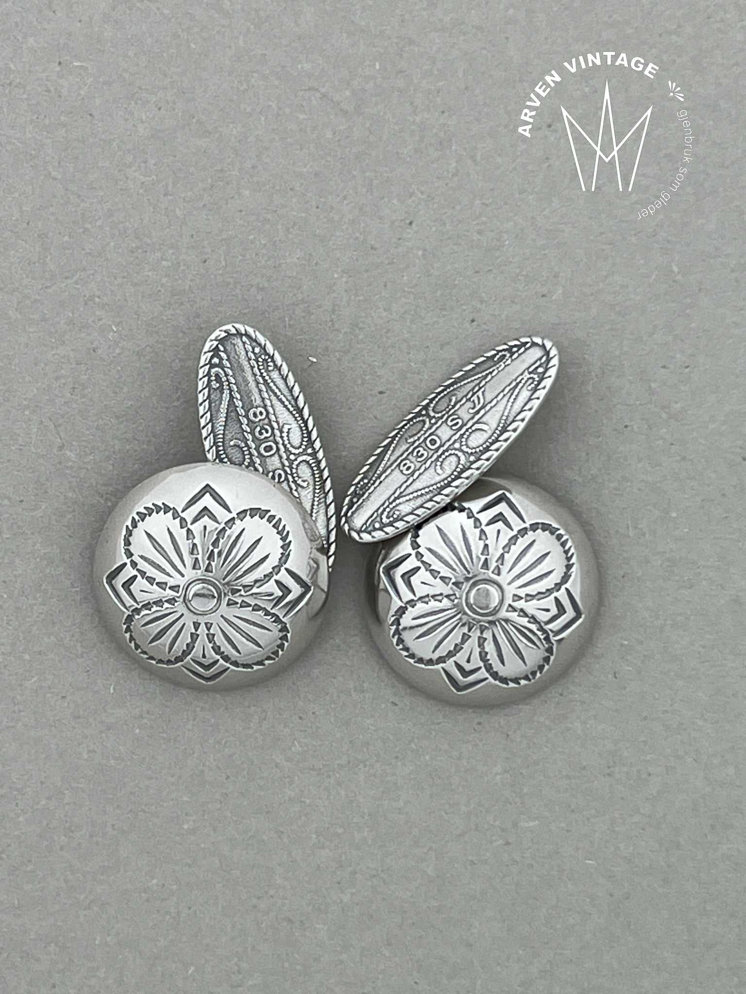 Vintage sølv mansjettknapper