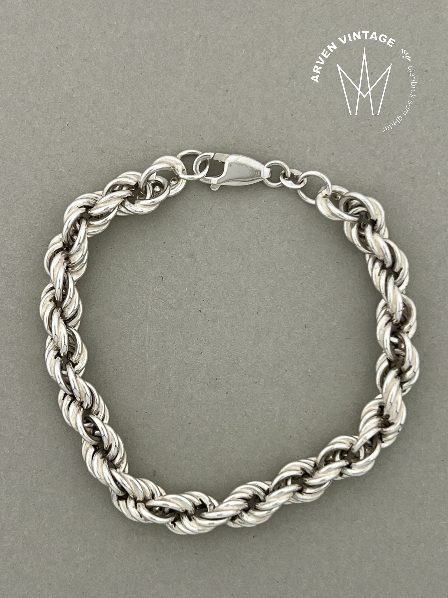 Vintage sølv Cordell armbånd 19cm