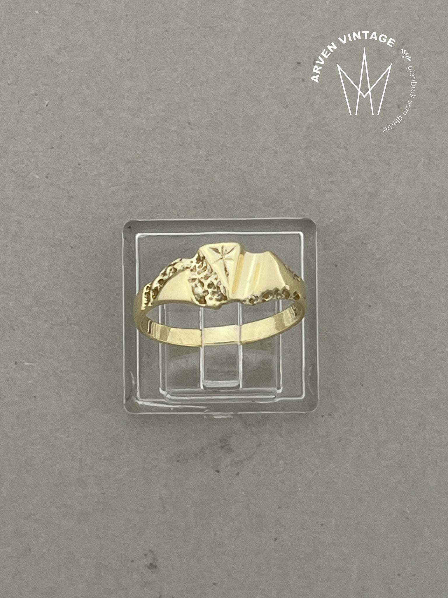 Vintage ring gult gull str 51