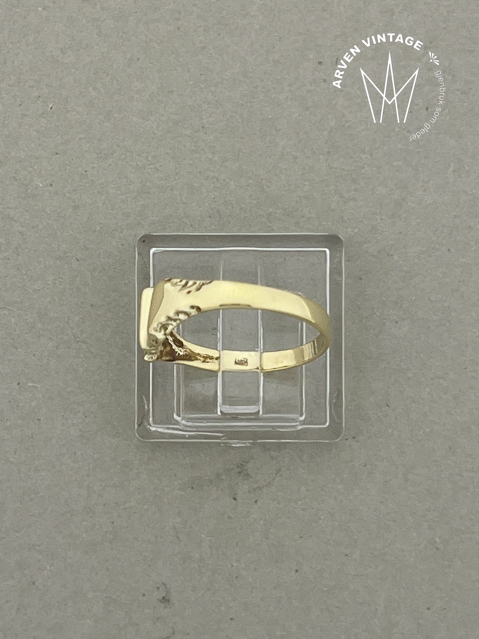 Vintage ring gult gull str 51