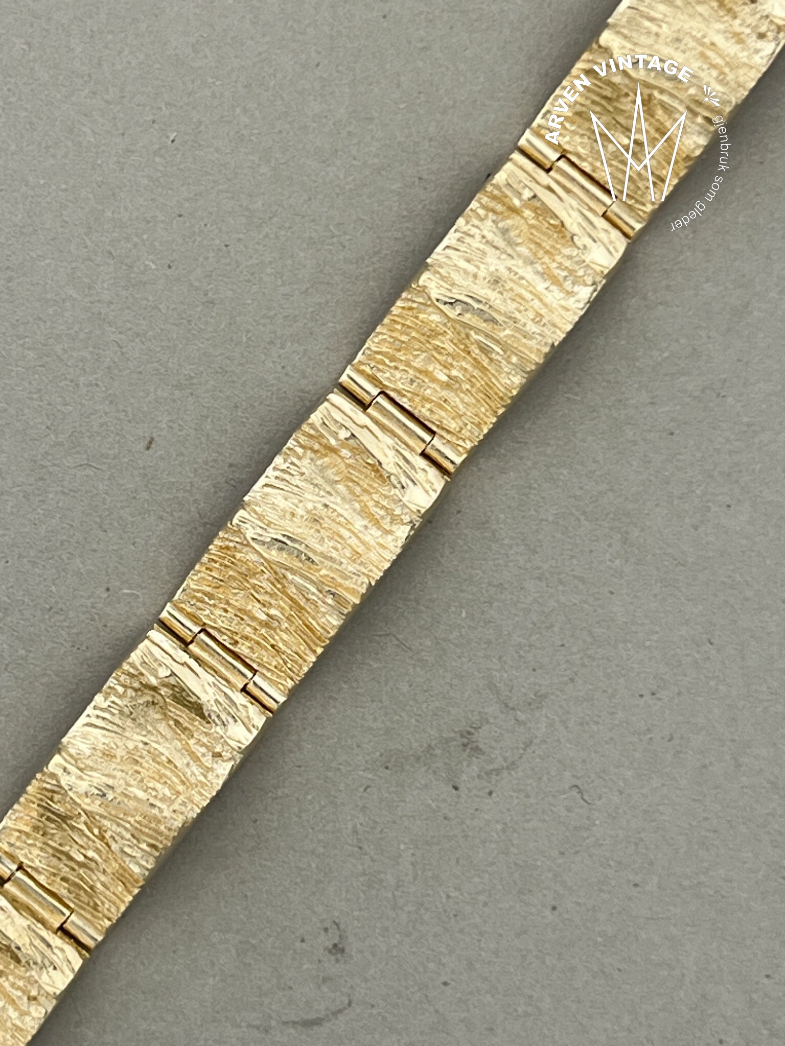 Vintage armbånd gult gull 18,5cm