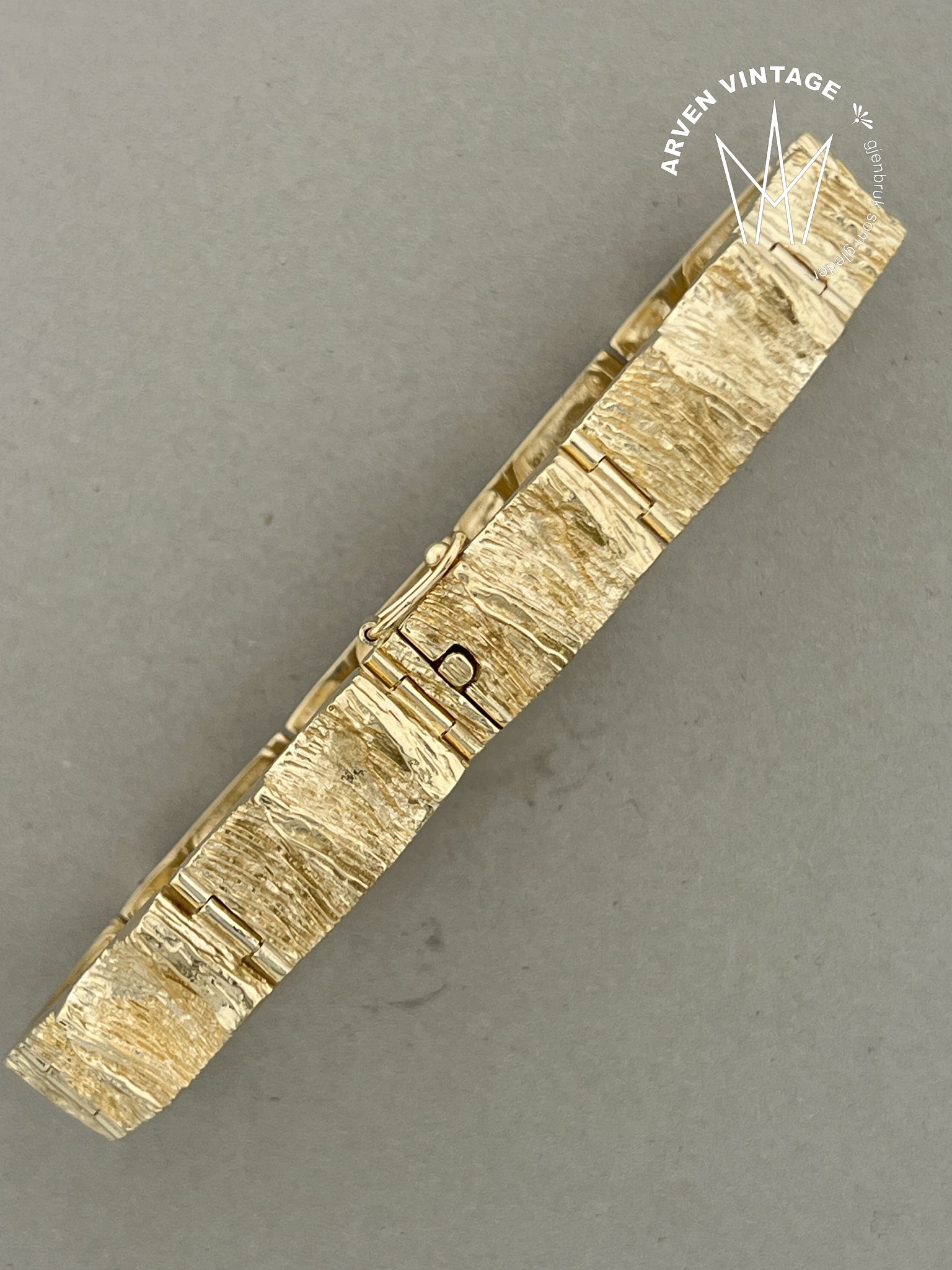 Vintage armbånd gult gull 18,5cm