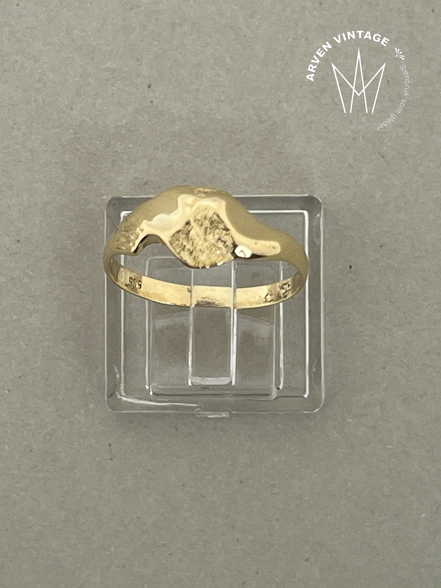 Vintage ring gult gull str 55