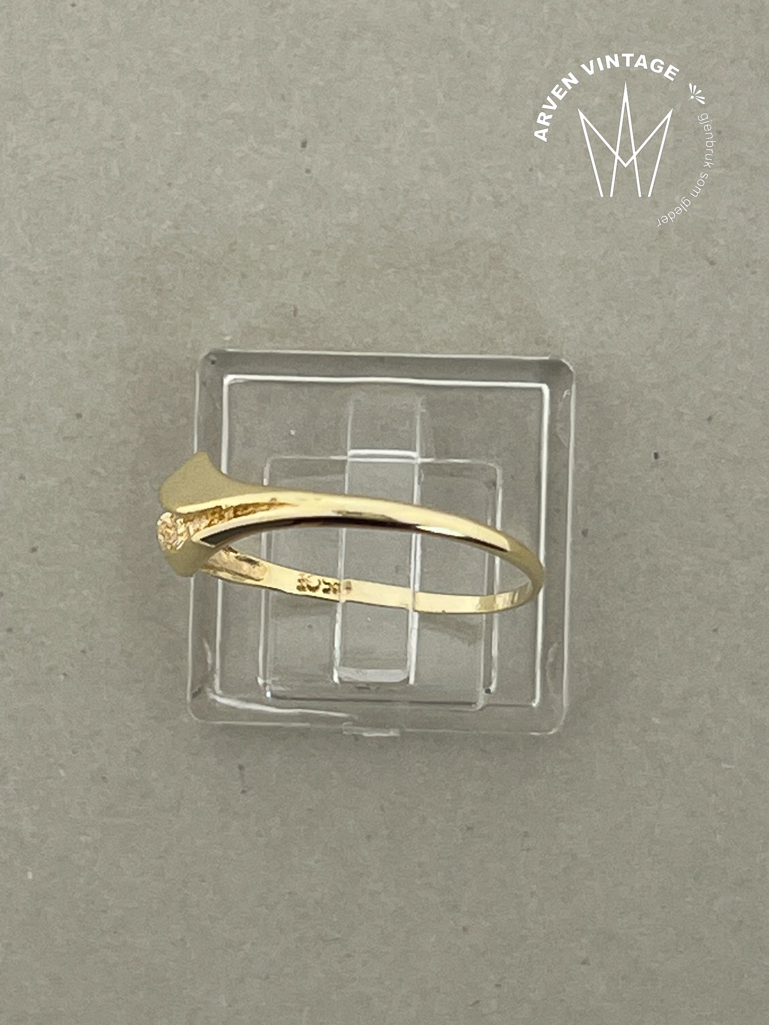 Vintage ring gult gull str 55