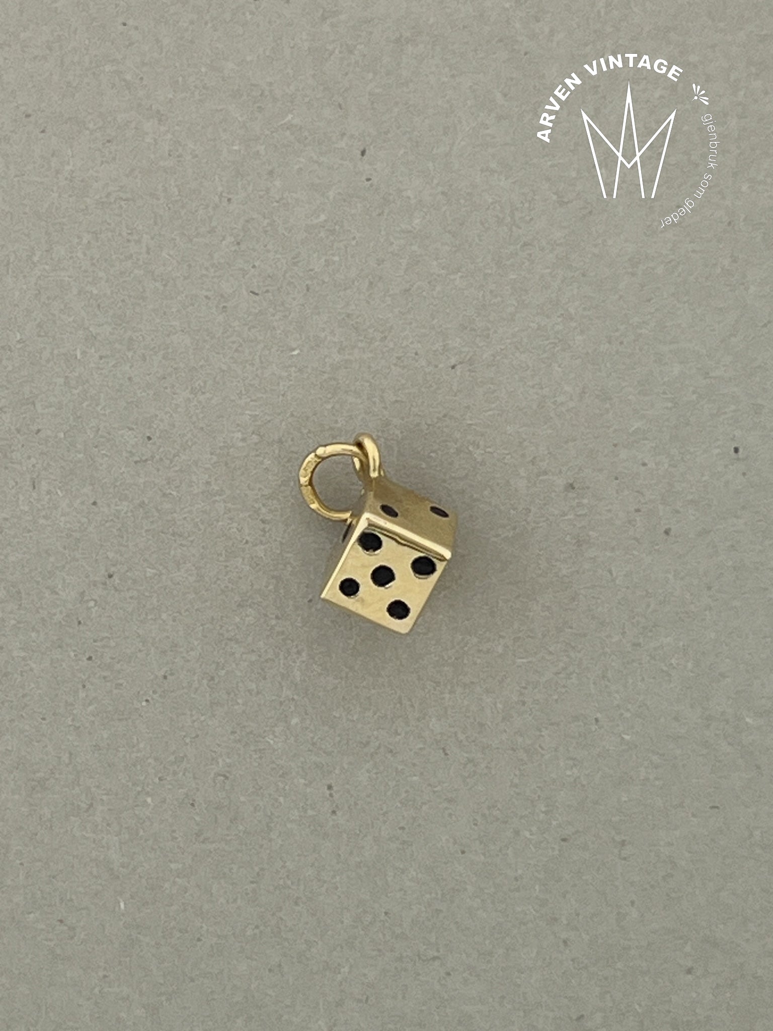 Vintage terning-anheng gult gull