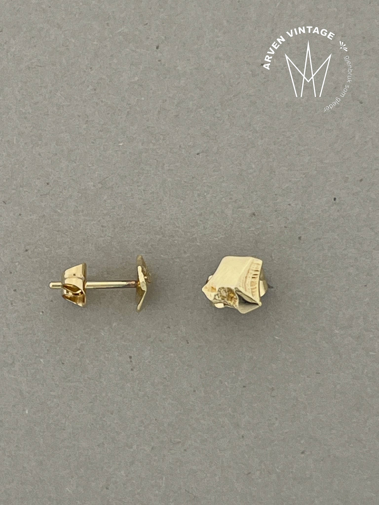 Vintage ørepynt gult gull