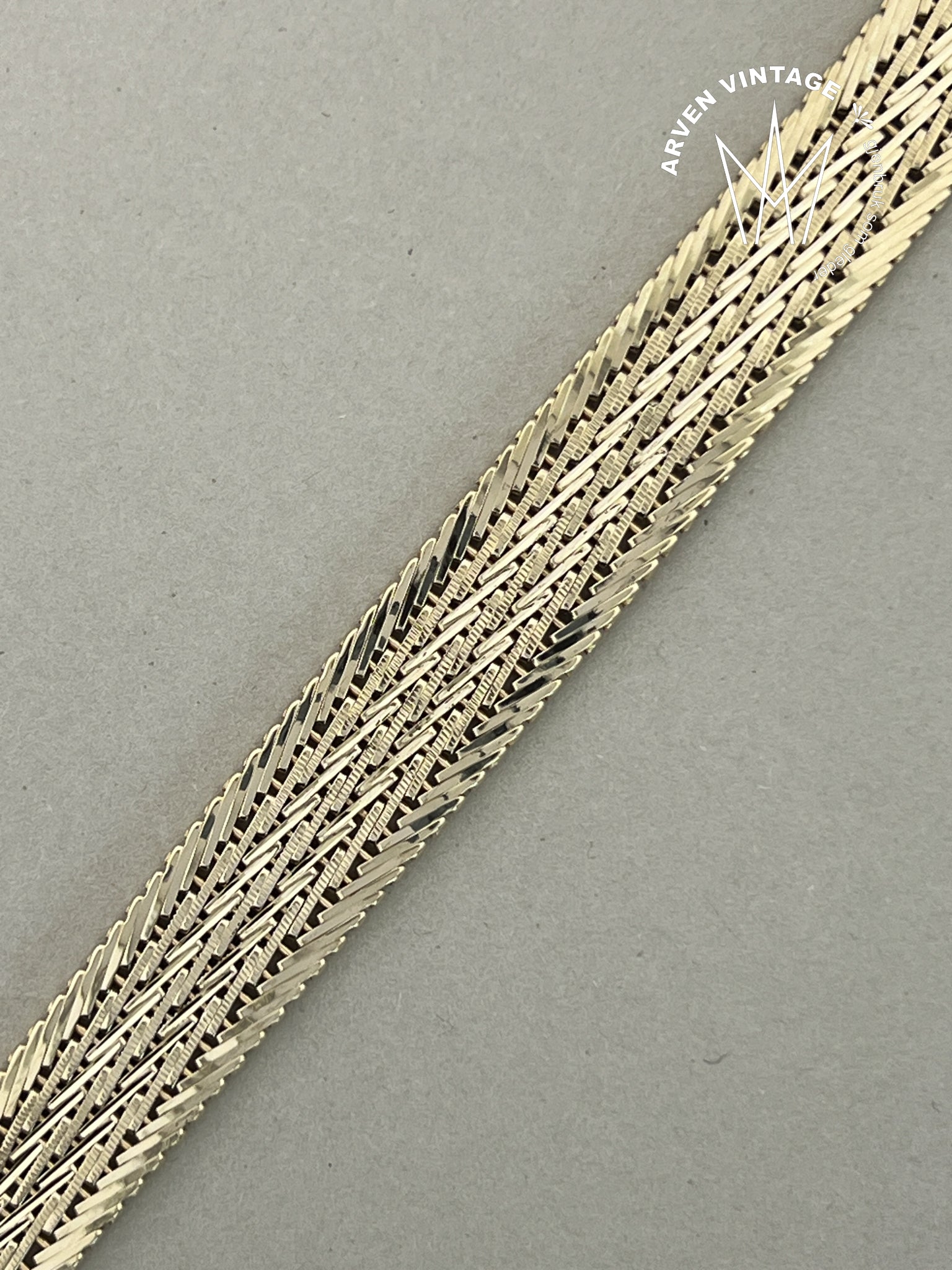 Vintage armbånd gult gull 18,5cm